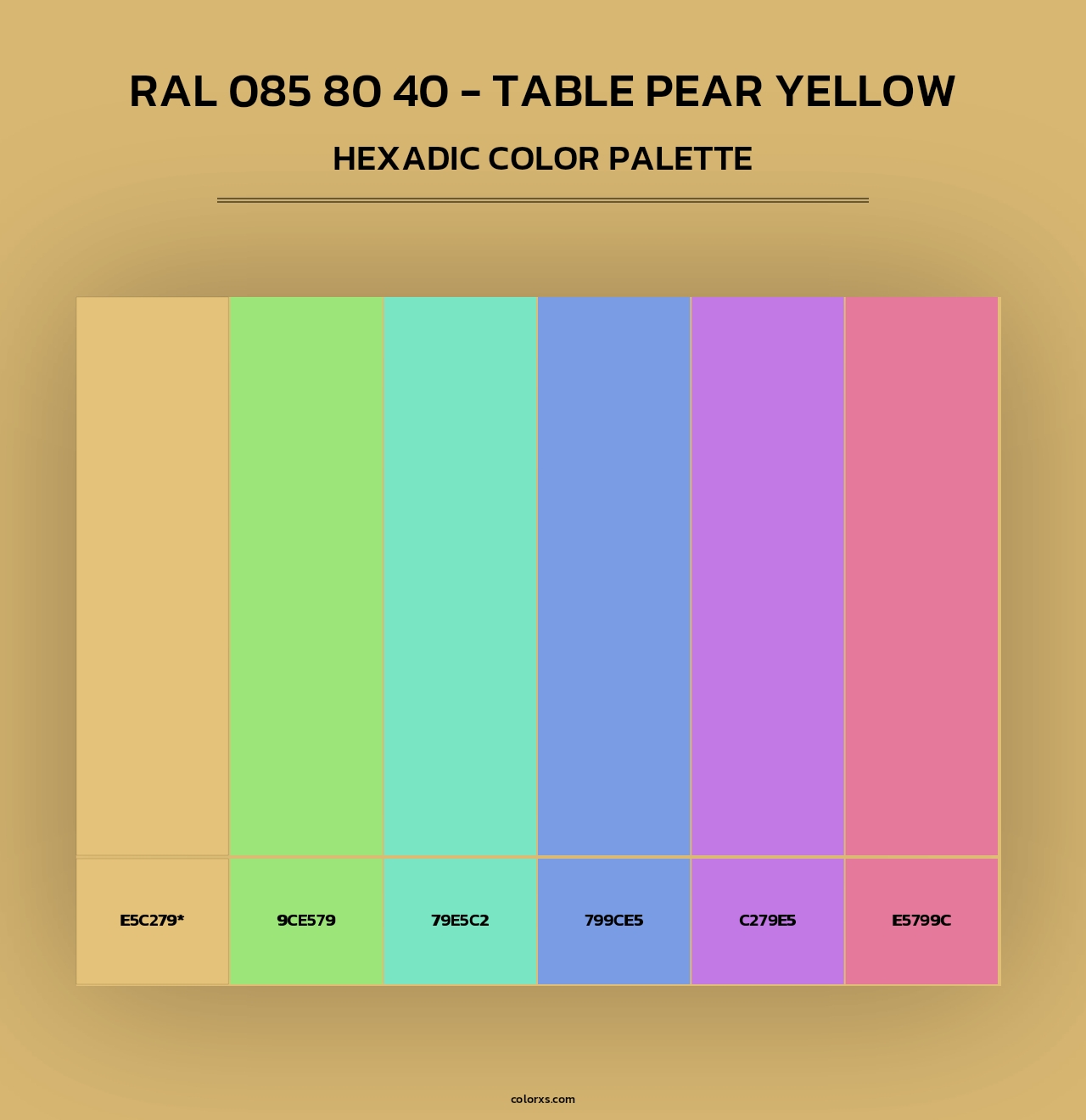 RAL 085 80 40 - Table Pear Yellow - Hexadic Color Palette