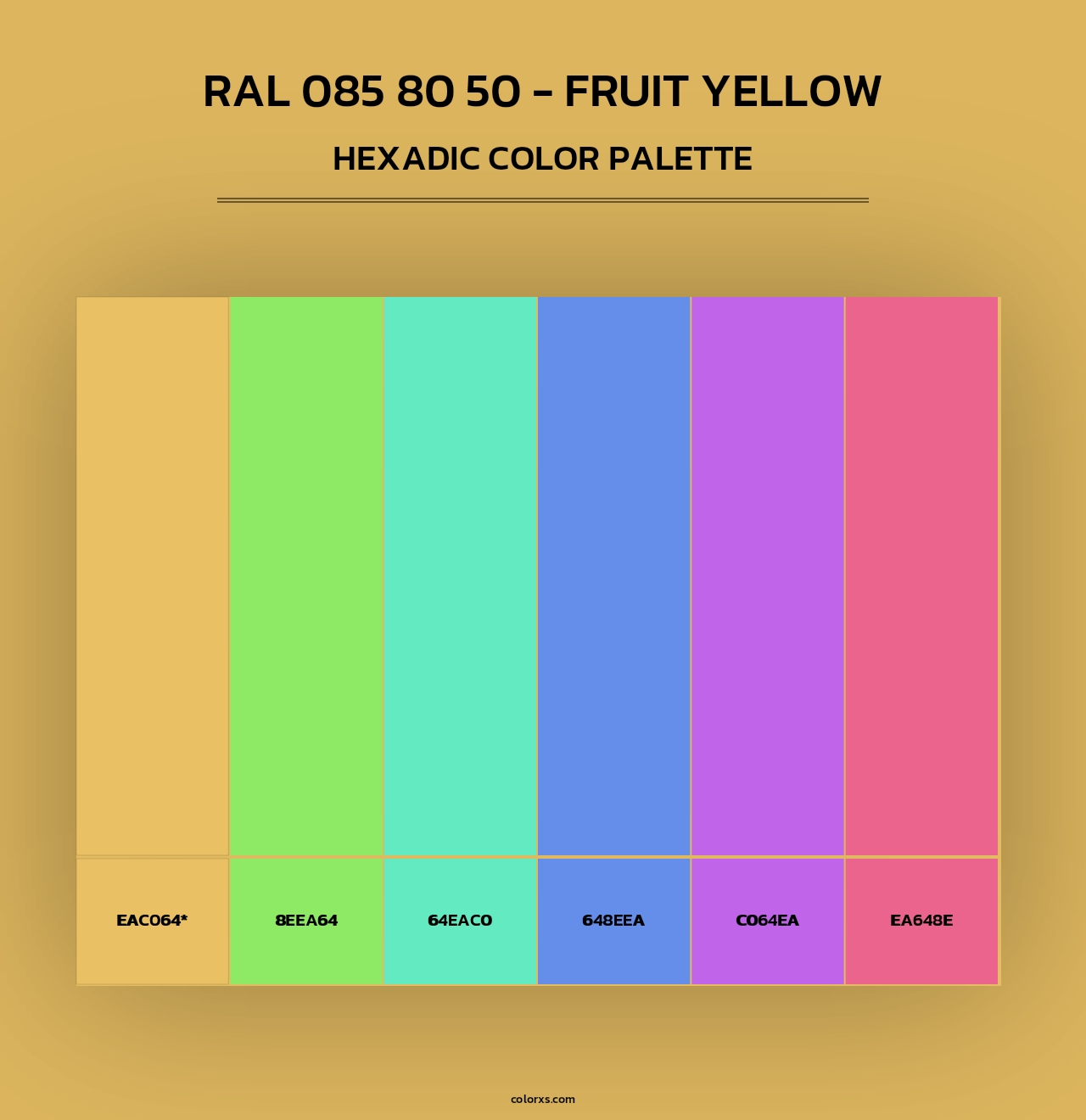 RAL 085 80 50 - Fruit Yellow - Hexadic Color Palette