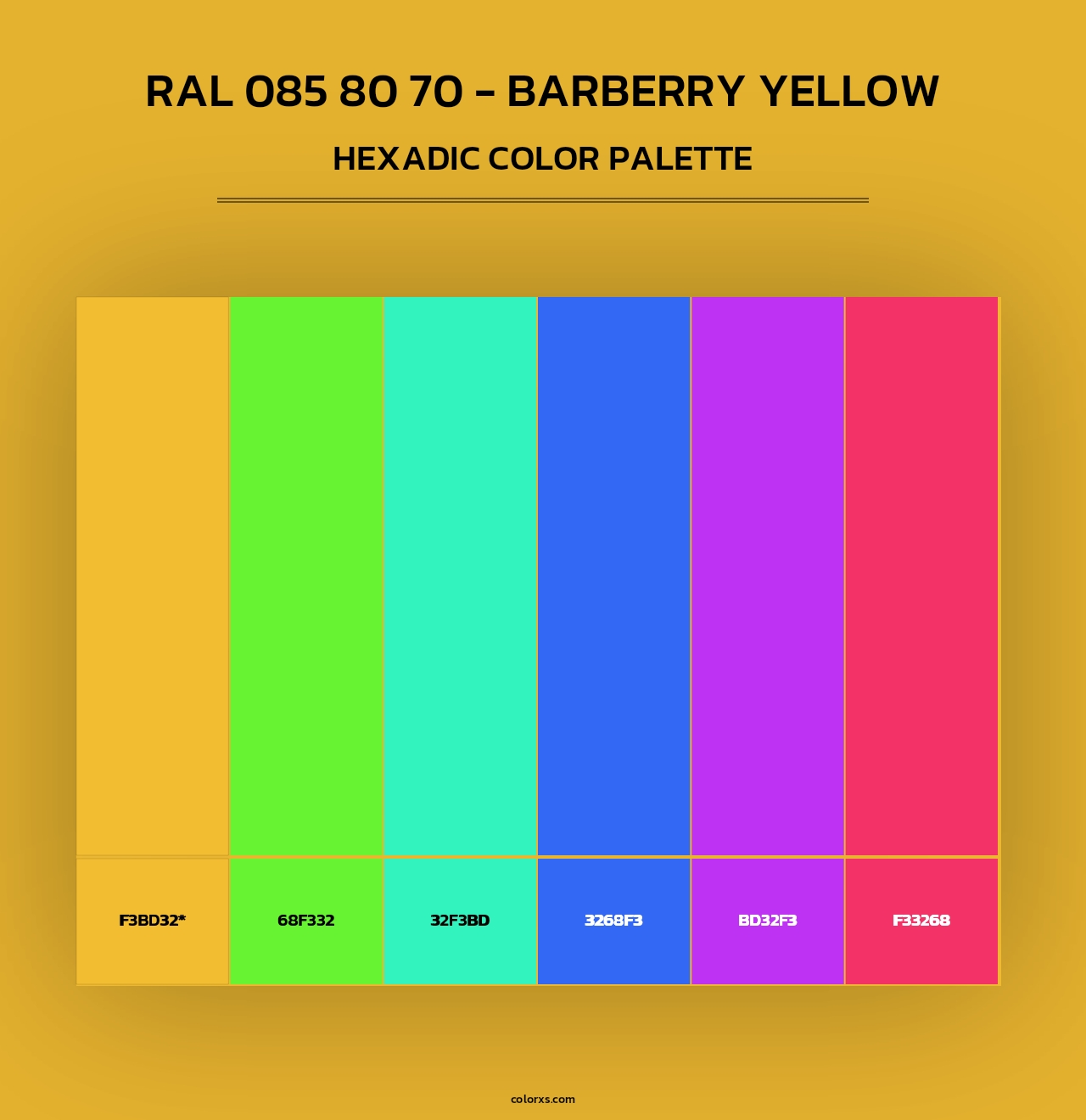 RAL 085 80 70 - Barberry Yellow - Hexadic Color Palette