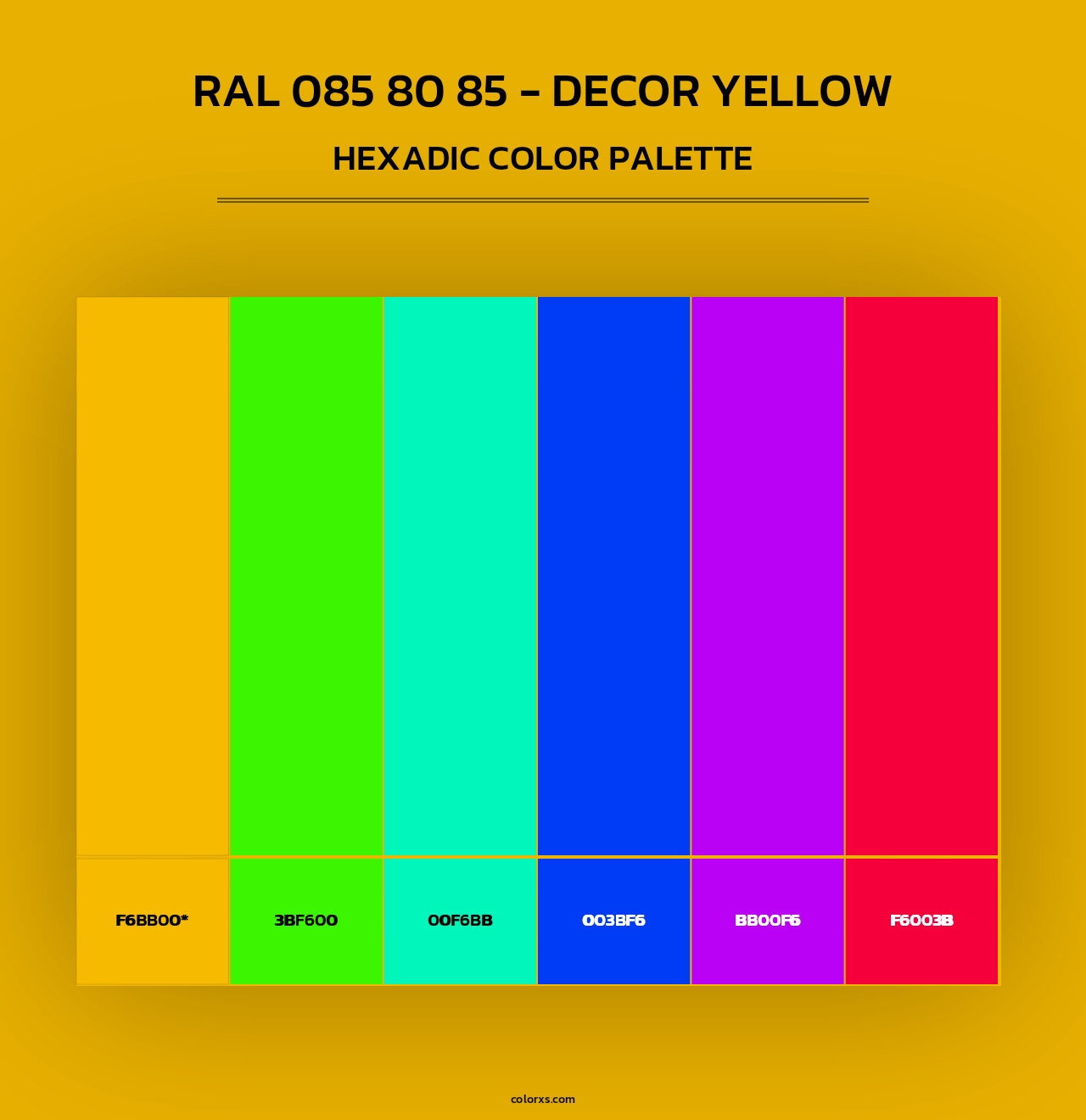 RAL 085 80 85 - Decor Yellow - Hexadic Color Palette