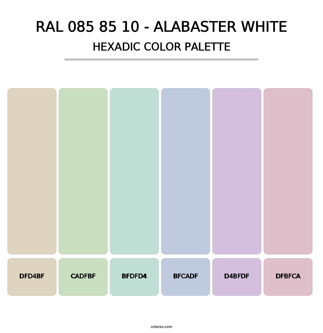 RAL 085 85 10 - Alabaster White - Hexadic Color Palette