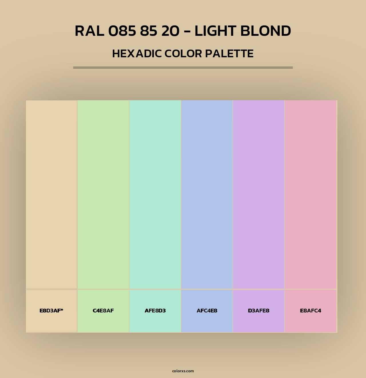 RAL 085 85 20 - Light Blond - Hexadic Color Palette