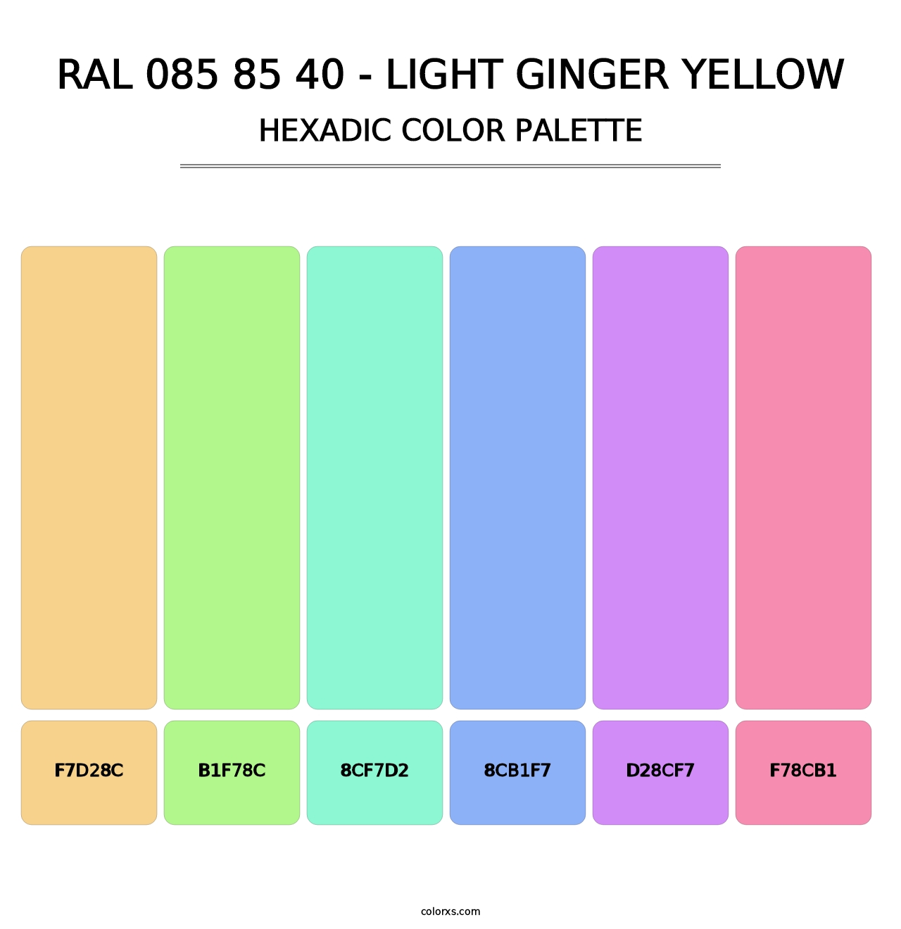 RAL 085 85 40 - Light Ginger Yellow - Hexadic Color Palette