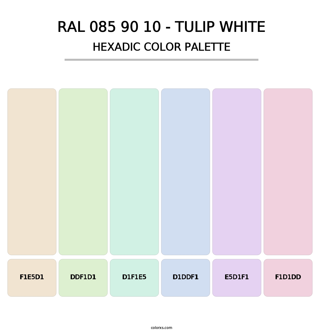 RAL 085 90 10 - Tulip White - Hexadic Color Palette
