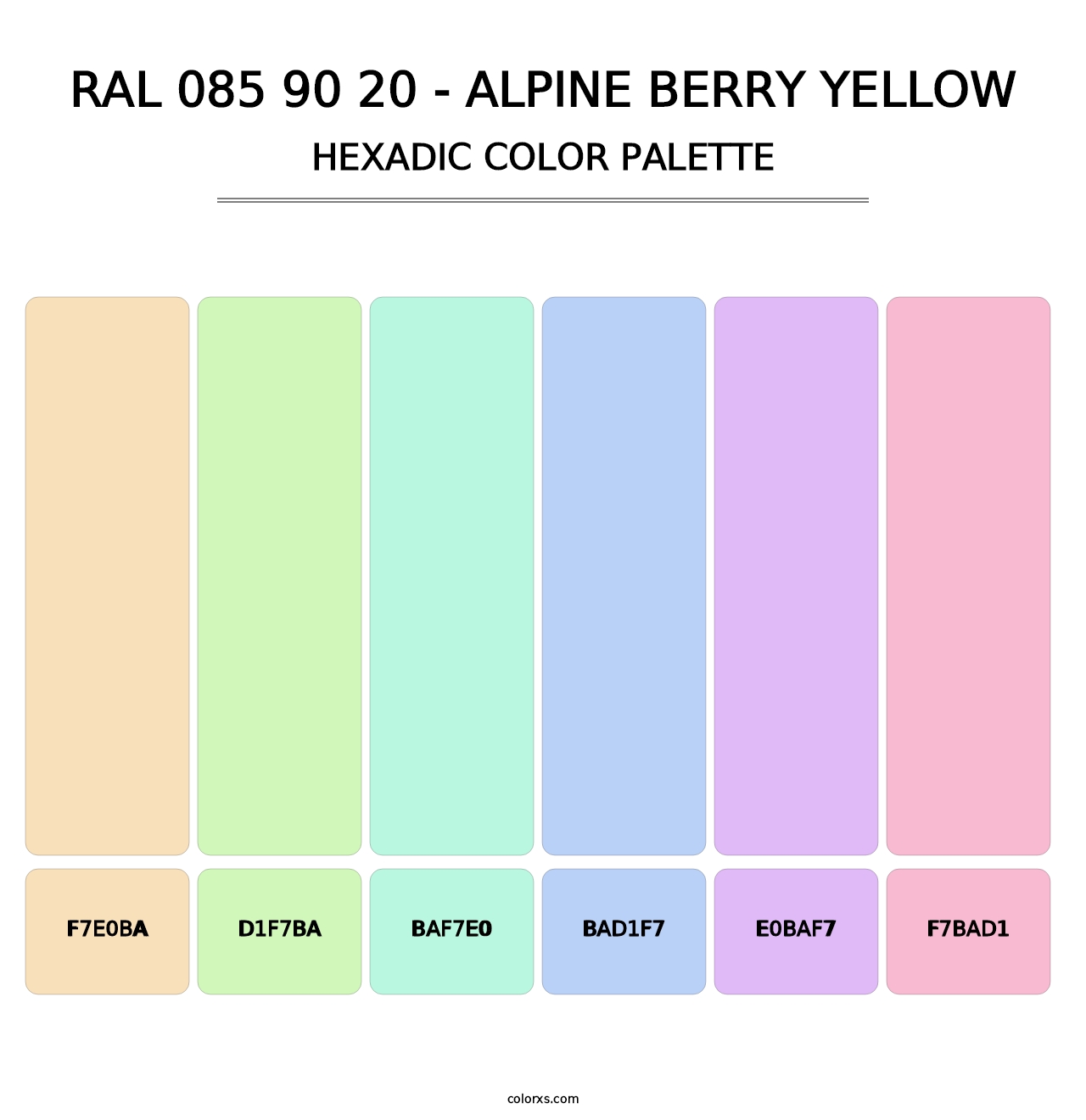 RAL 085 90 20 - Alpine Berry Yellow - Hexadic Color Palette