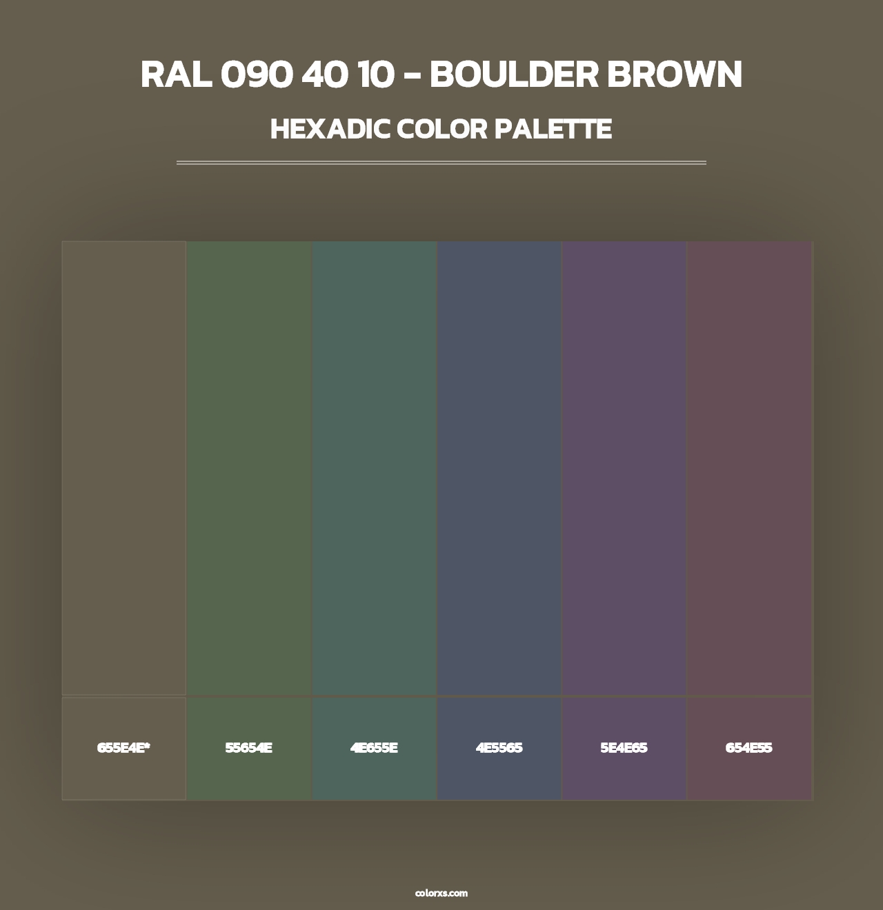 RAL 090 40 10 - Boulder Brown - Hexadic Color Palette