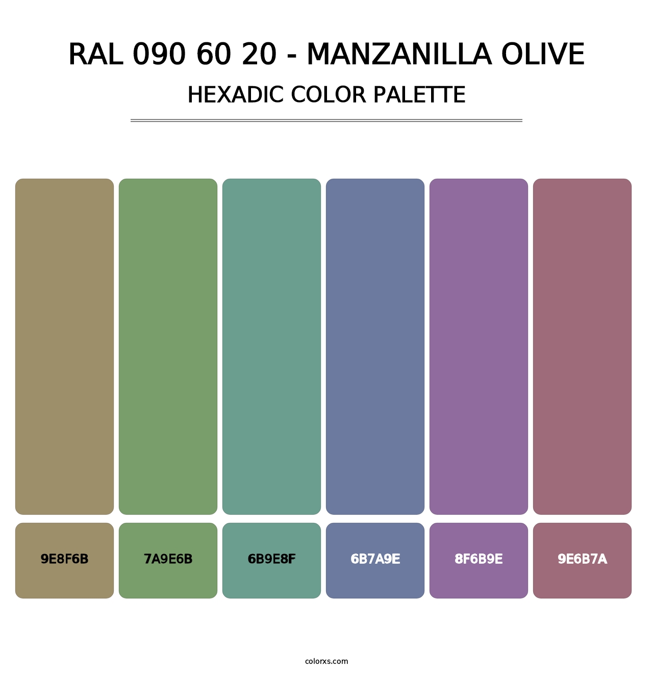 RAL 090 60 20 - Manzanilla Olive - Hexadic Color Palette