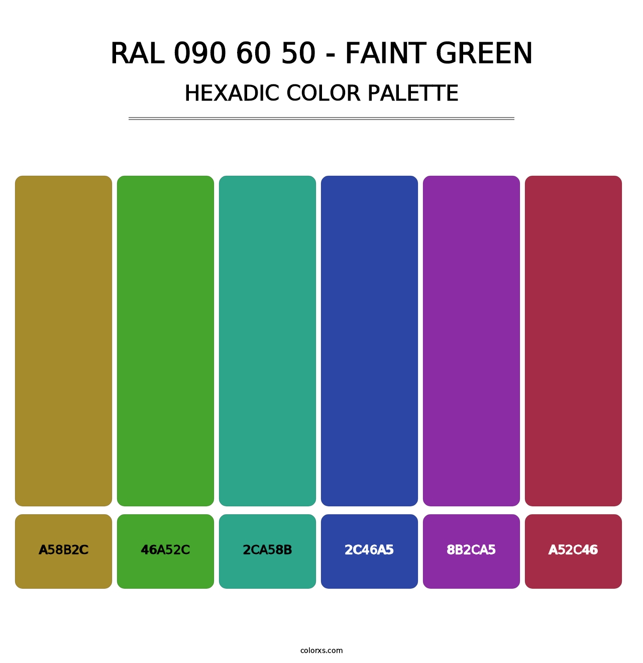 RAL 090 60 50 - Faint Green - Hexadic Color Palette