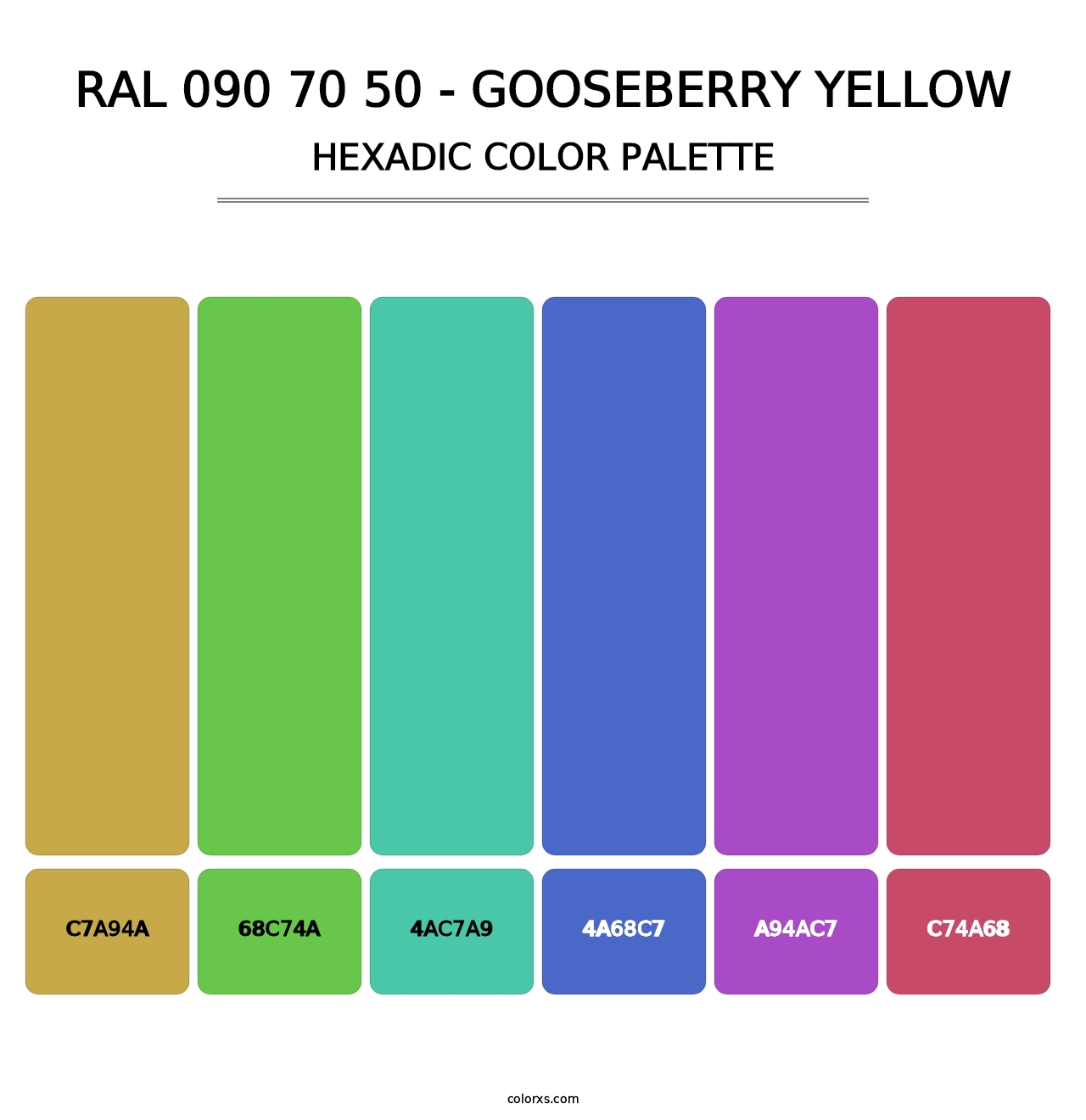 RAL 090 70 50 - Gooseberry Yellow - Hexadic Color Palette