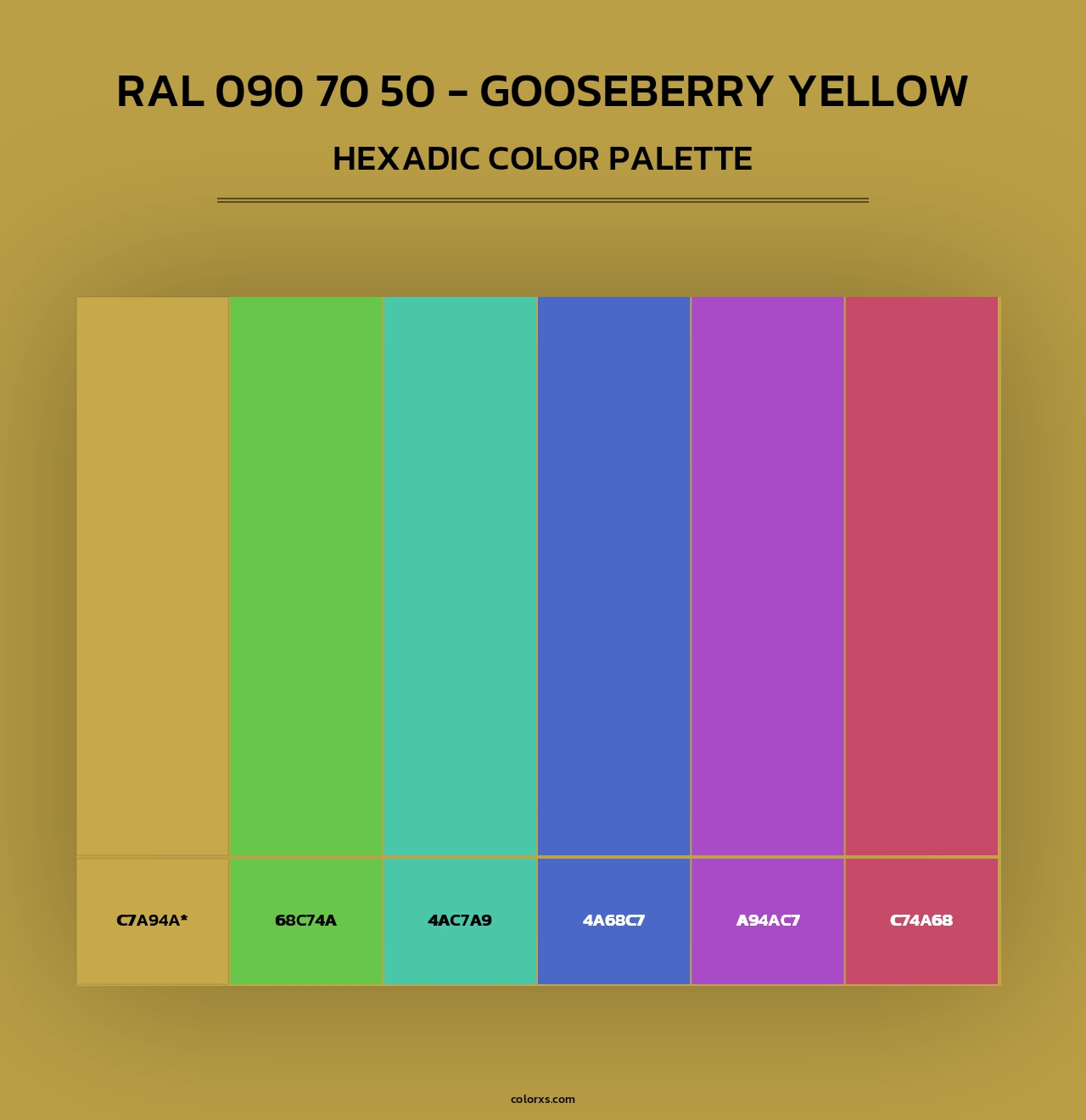 RAL 090 70 50 - Gooseberry Yellow - Hexadic Color Palette
