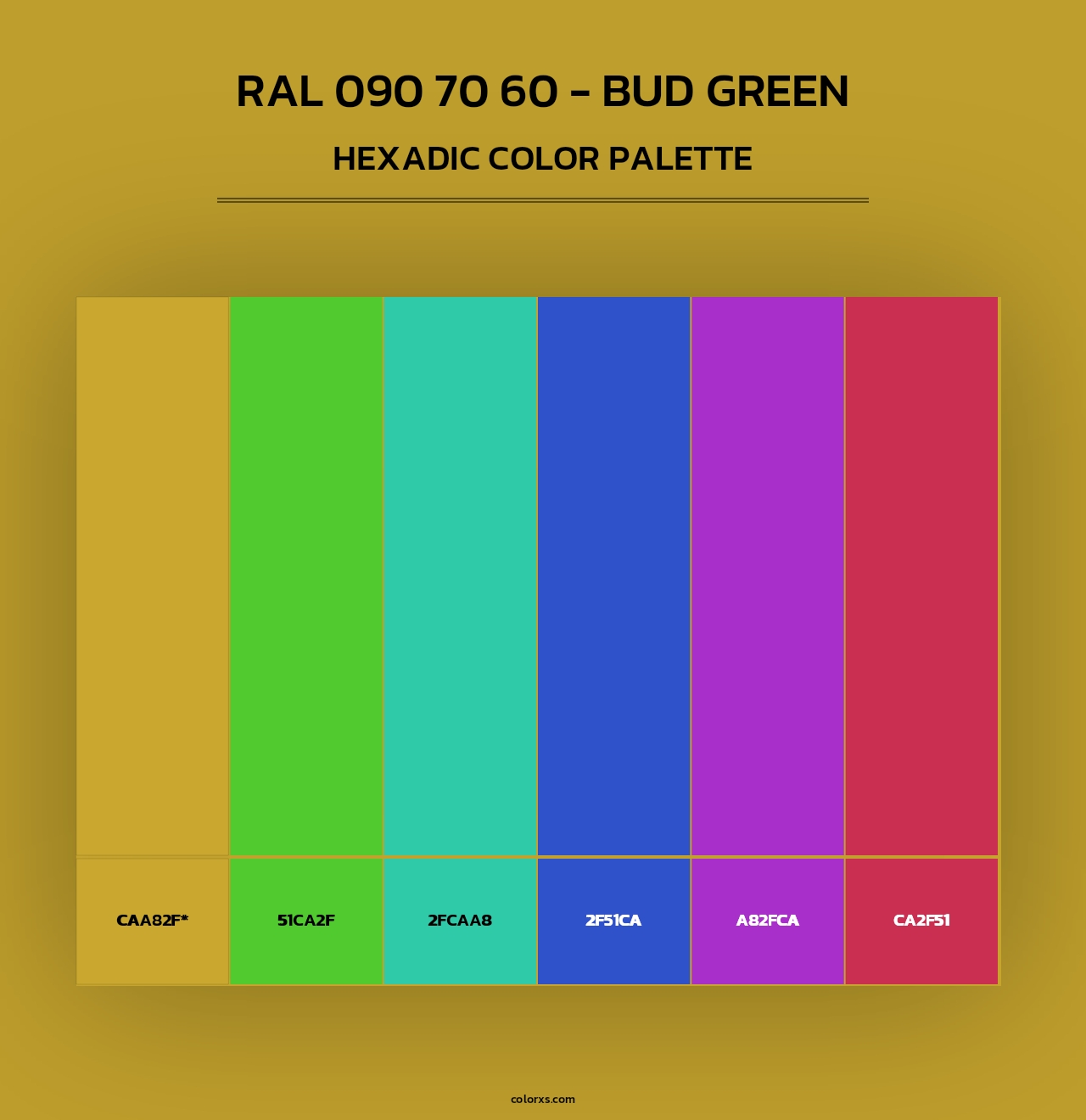 RAL 090 70 60 - Bud Green - Hexadic Color Palette