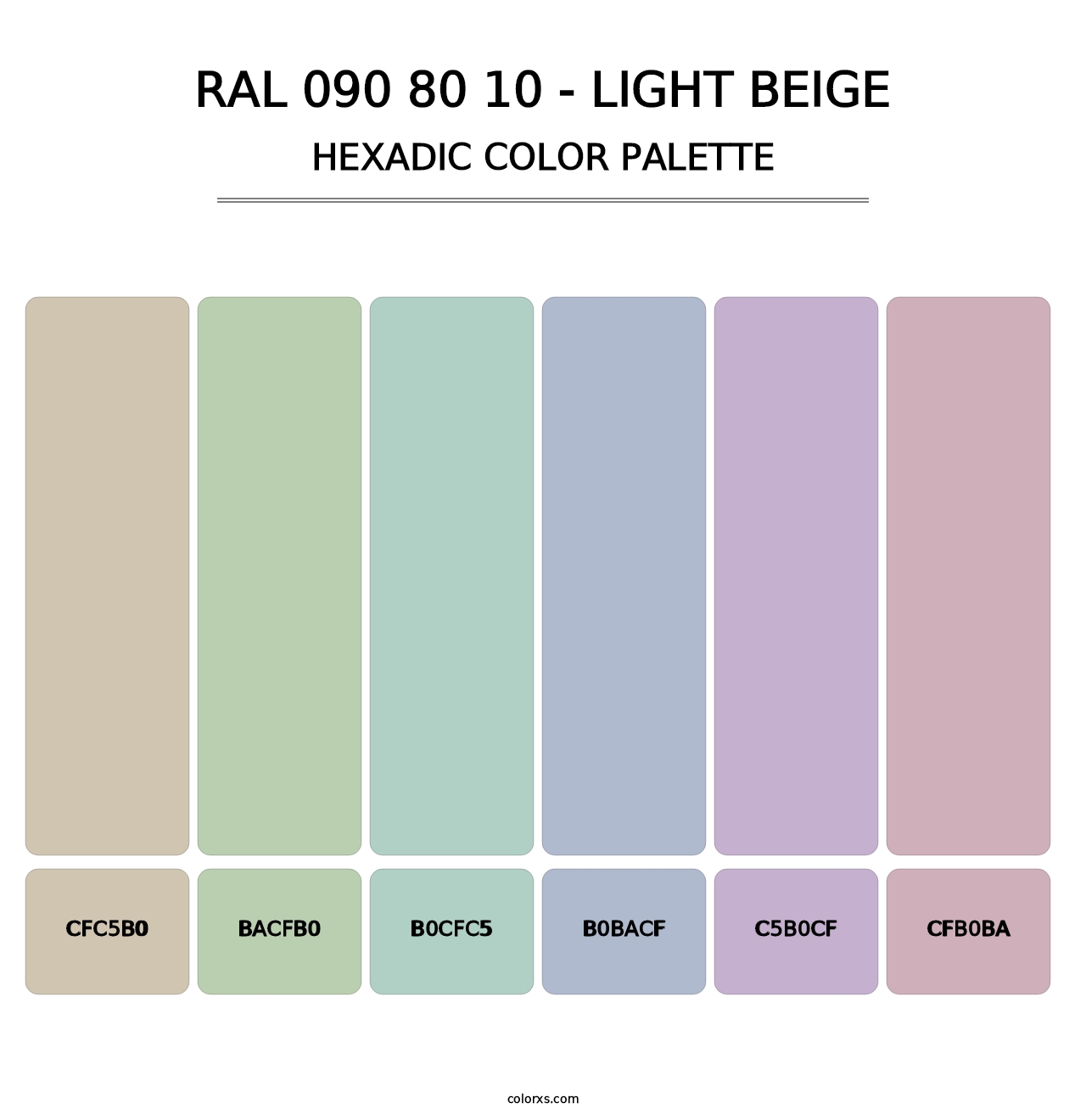 RAL 090 80 10 - Light Beige - Hexadic Color Palette