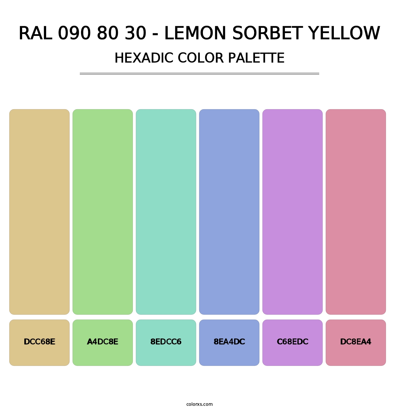 RAL 090 80 30 - Lemon Sorbet Yellow - Hexadic Color Palette
