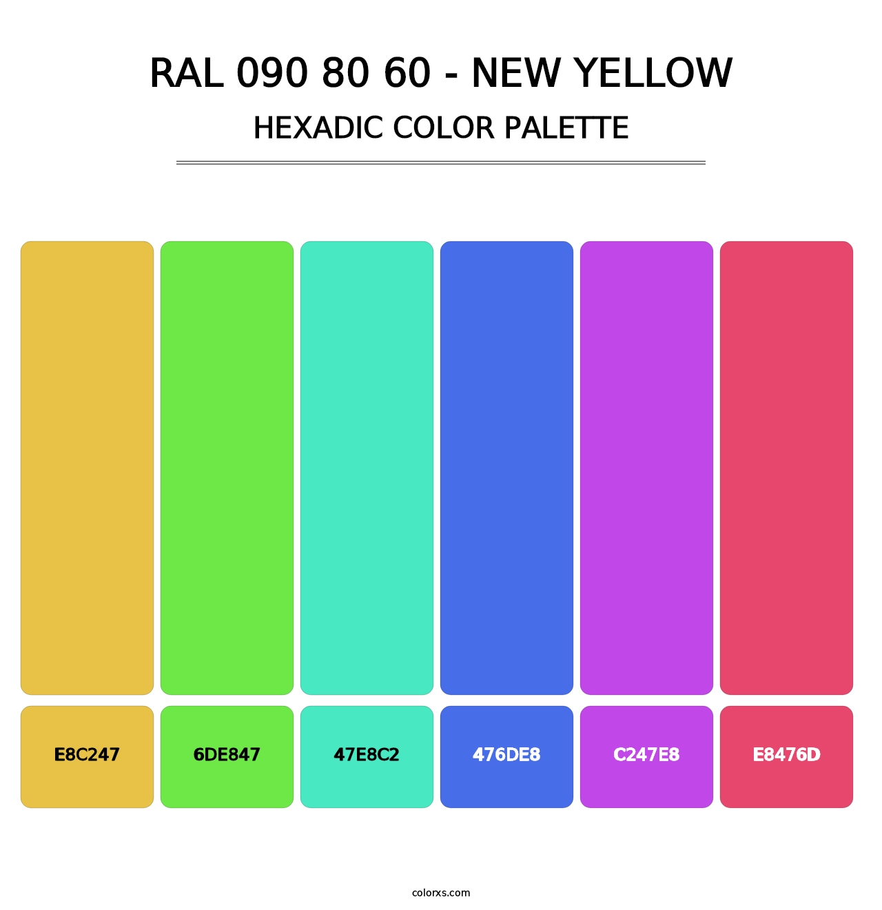 RAL 090 80 60 - New Yellow - Hexadic Color Palette