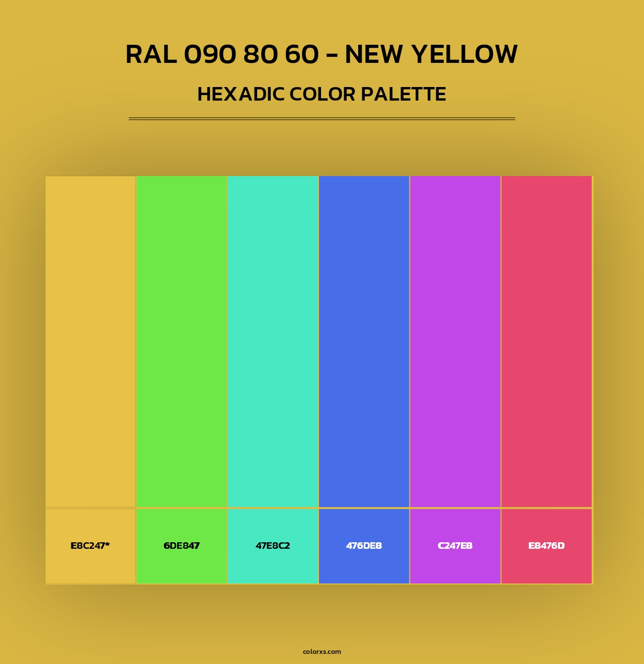 RAL 090 80 60 - New Yellow - Hexadic Color Palette