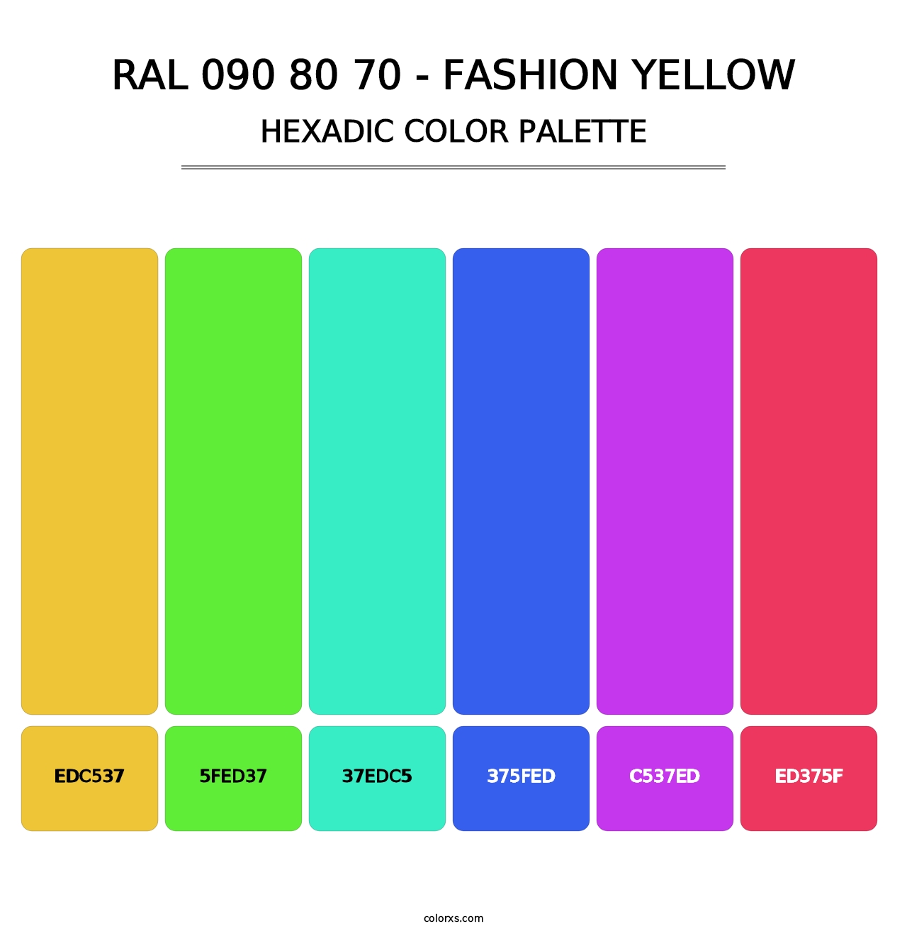 RAL 090 80 70 - Fashion Yellow - Hexadic Color Palette
