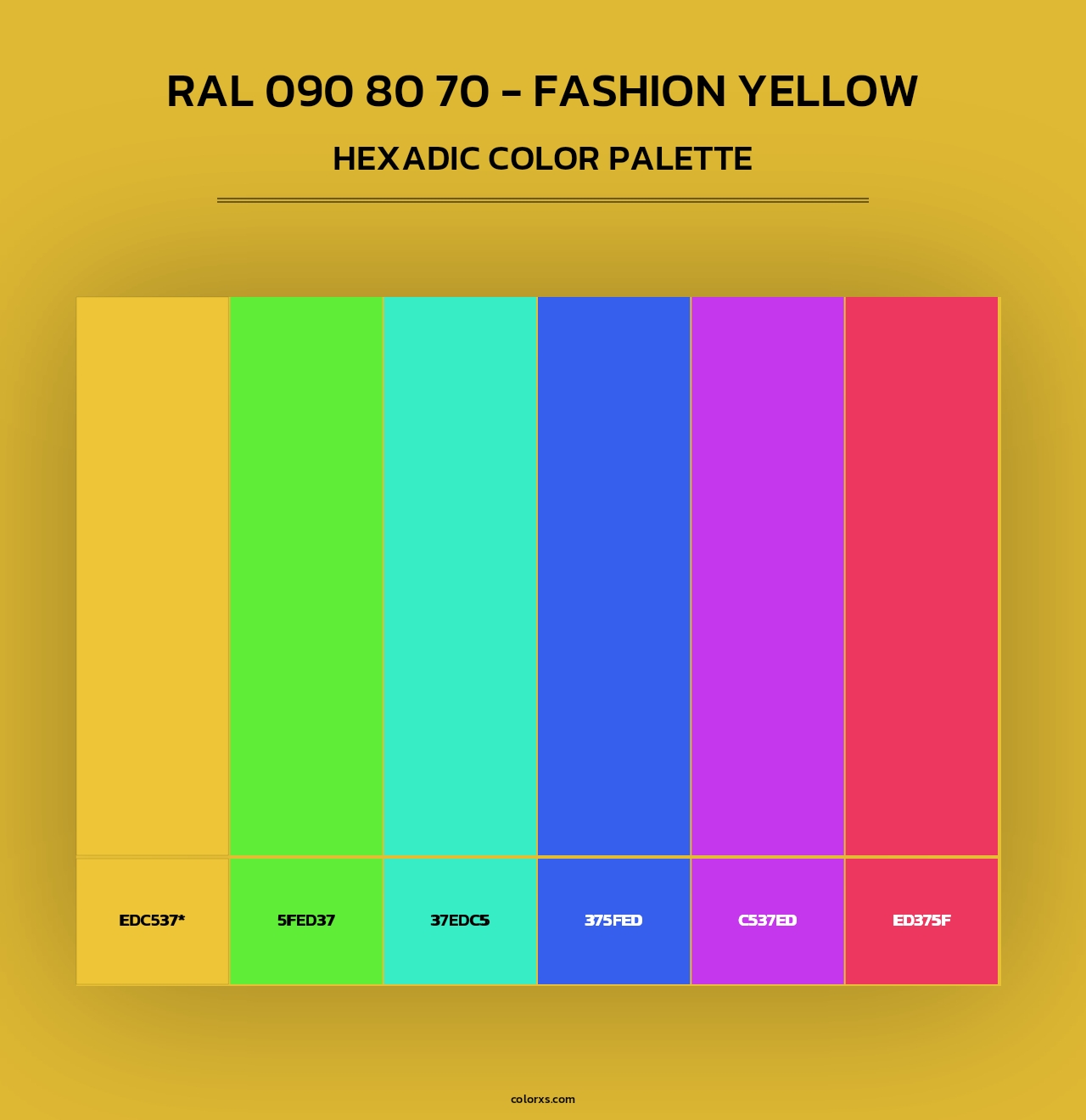 RAL 090 80 70 - Fashion Yellow - Hexadic Color Palette