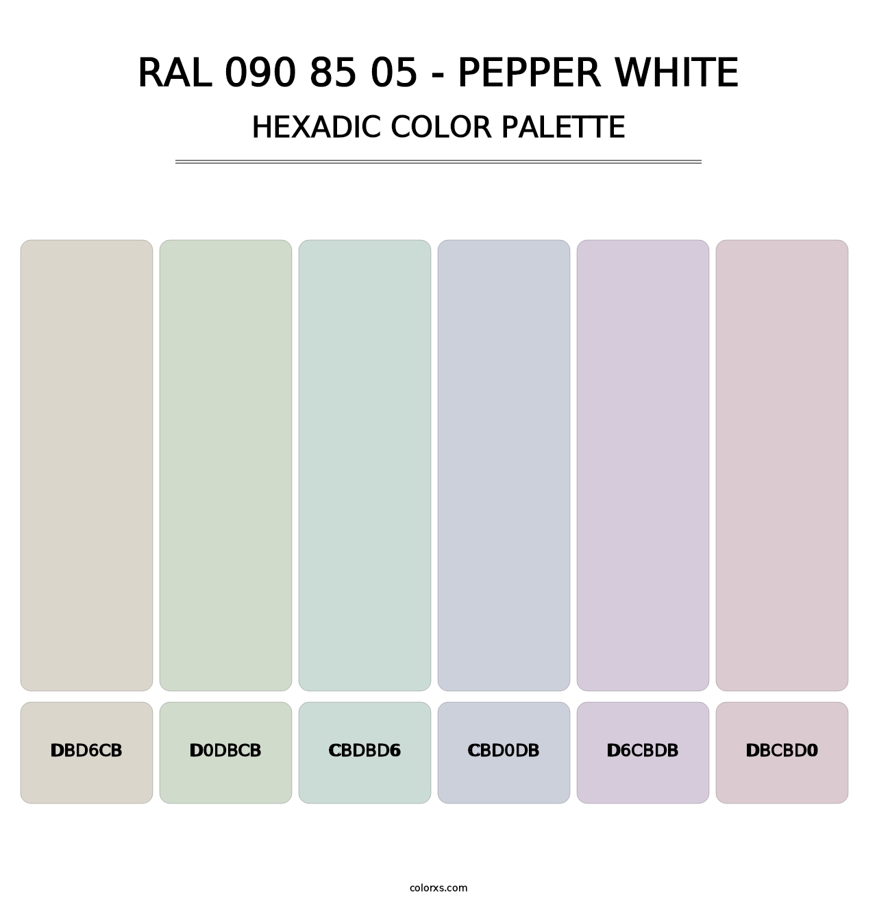 RAL 090 85 05 - Pepper White - Hexadic Color Palette