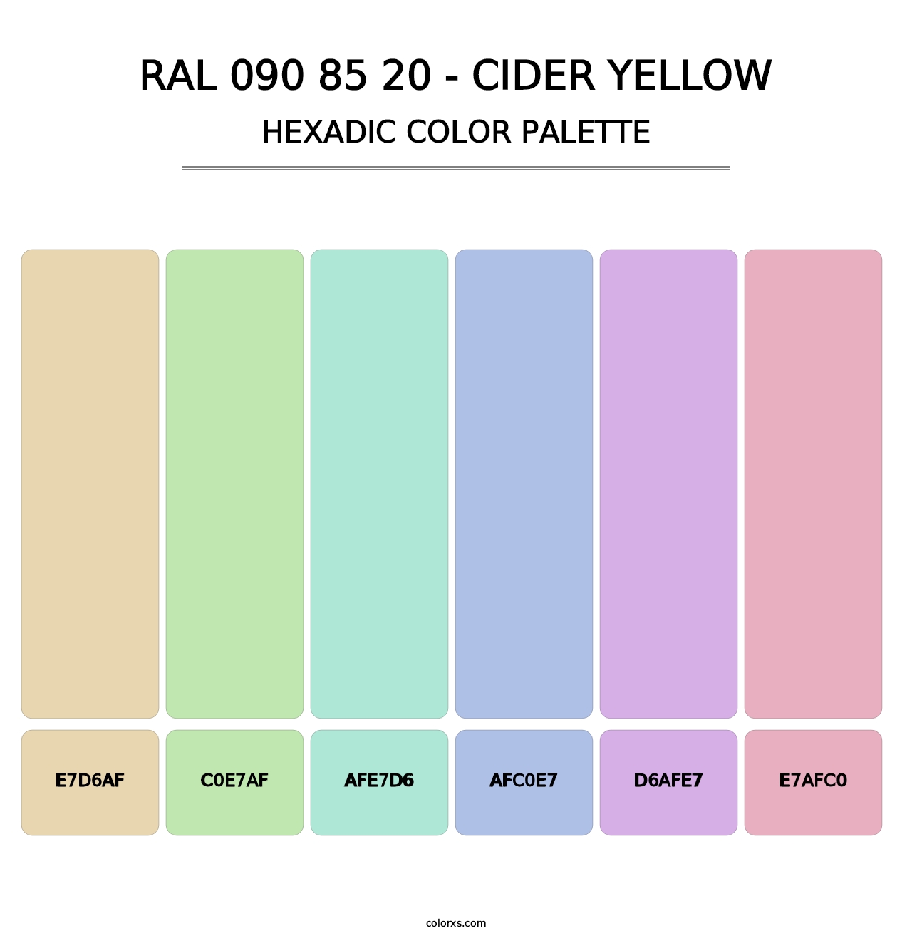 RAL 090 85 20 - Cider Yellow - Hexadic Color Palette