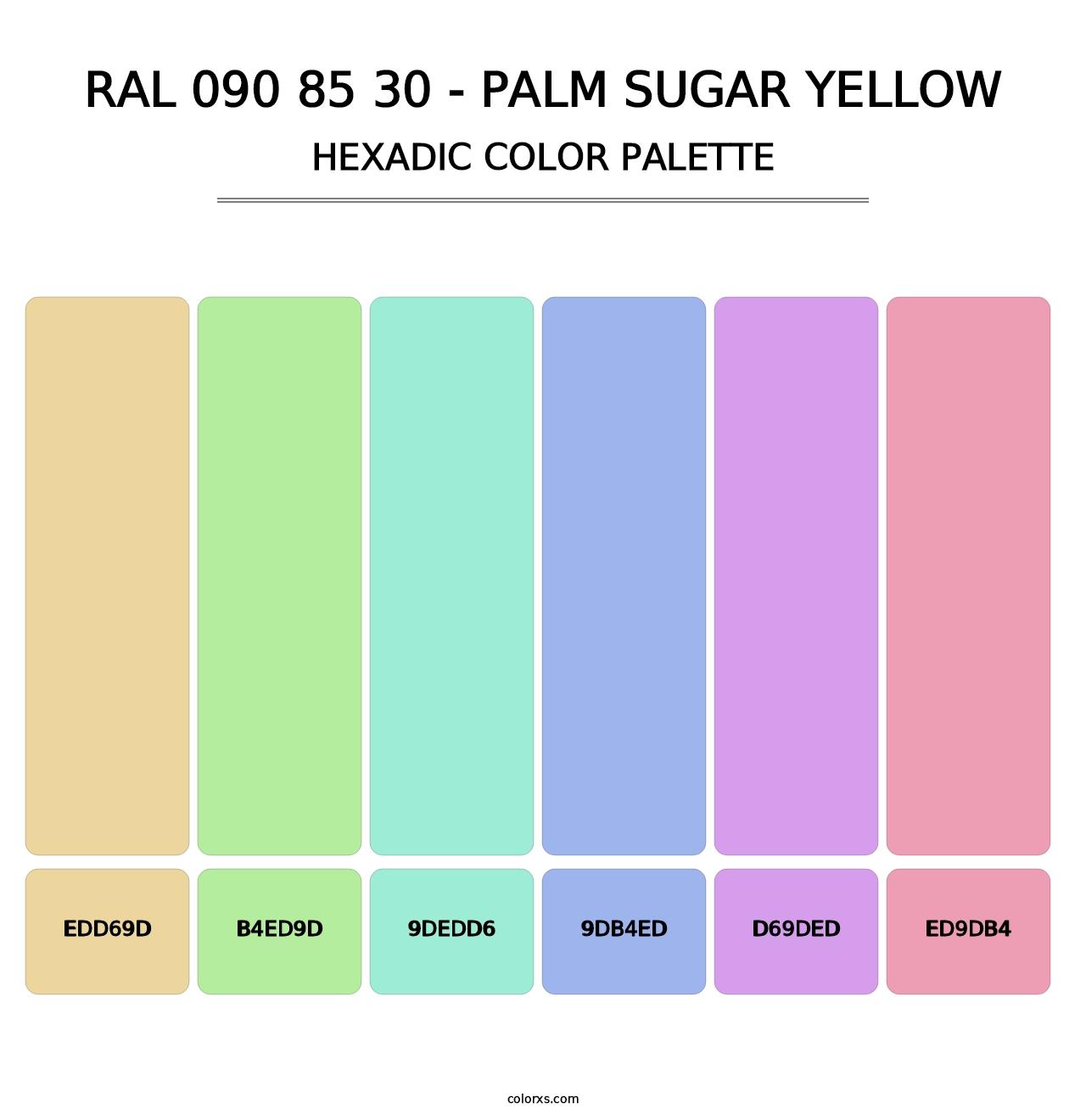 RAL 090 85 30 - Palm Sugar Yellow - Hexadic Color Palette