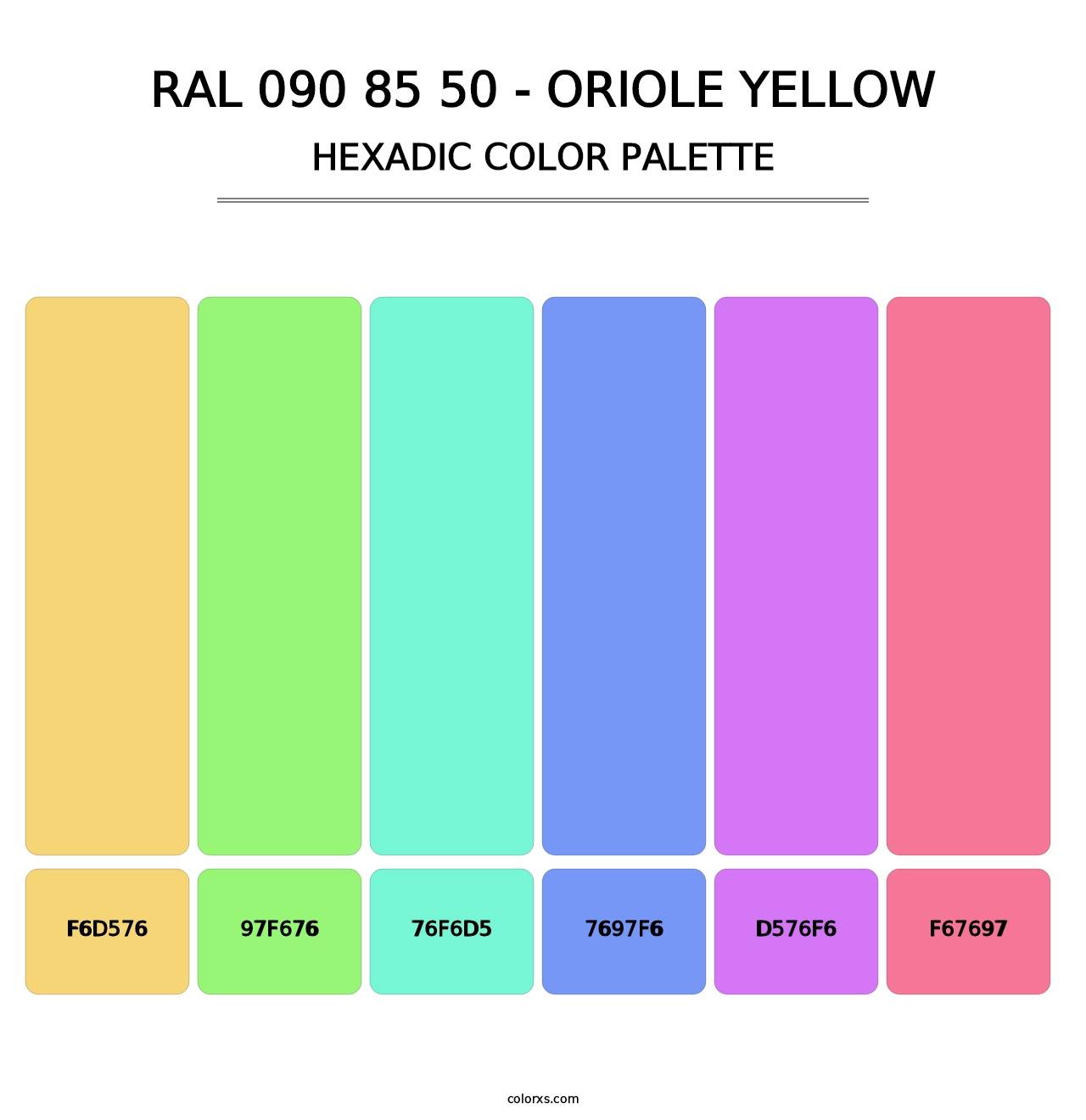 RAL 090 85 50 - Oriole Yellow - Hexadic Color Palette