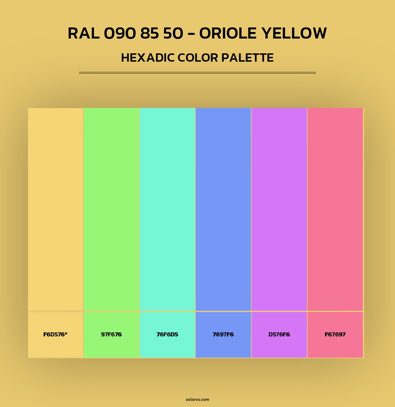 RAL 090 85 50 - Oriole Yellow - Hexadic Color Palette