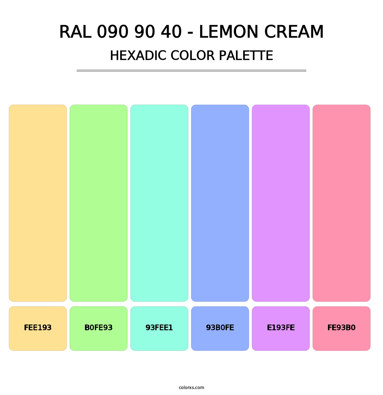 RAL 090 90 40 - Lemon Cream - Hexadic Color Palette