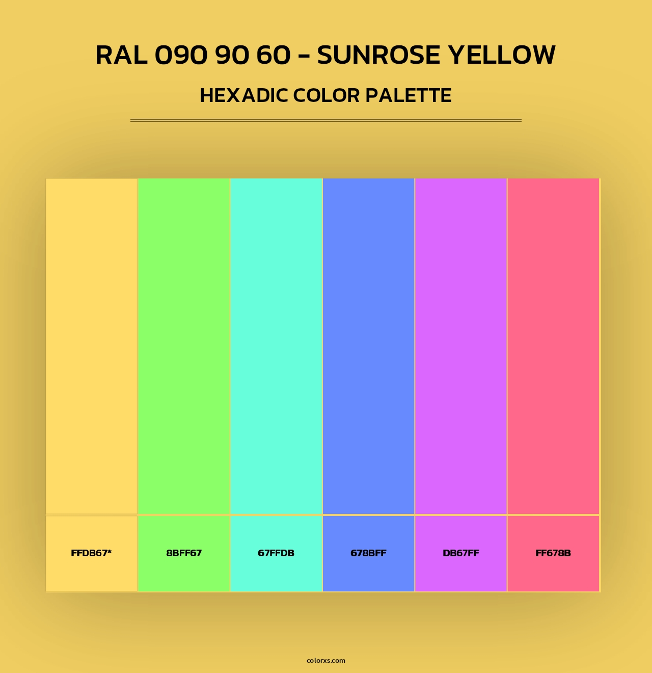 RAL 090 90 60 - Sunrose Yellow - Hexadic Color Palette