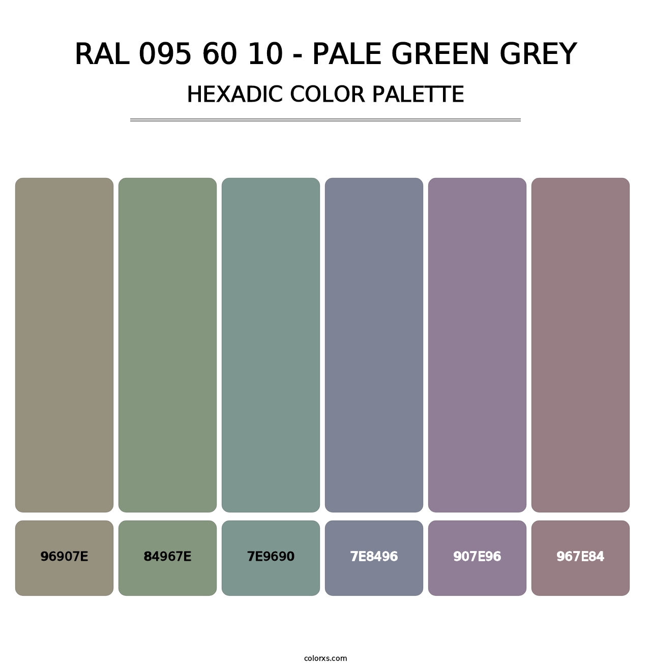 RAL 095 60 10 - Pale Green Grey - Hexadic Color Palette