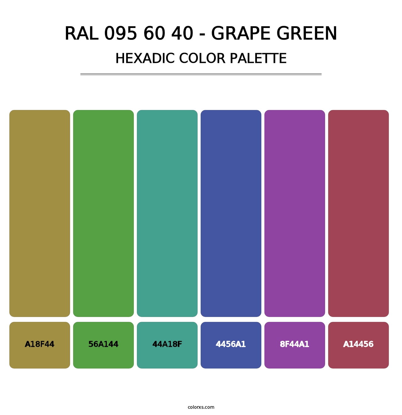 RAL 095 60 40 - Grape Green - Hexadic Color Palette