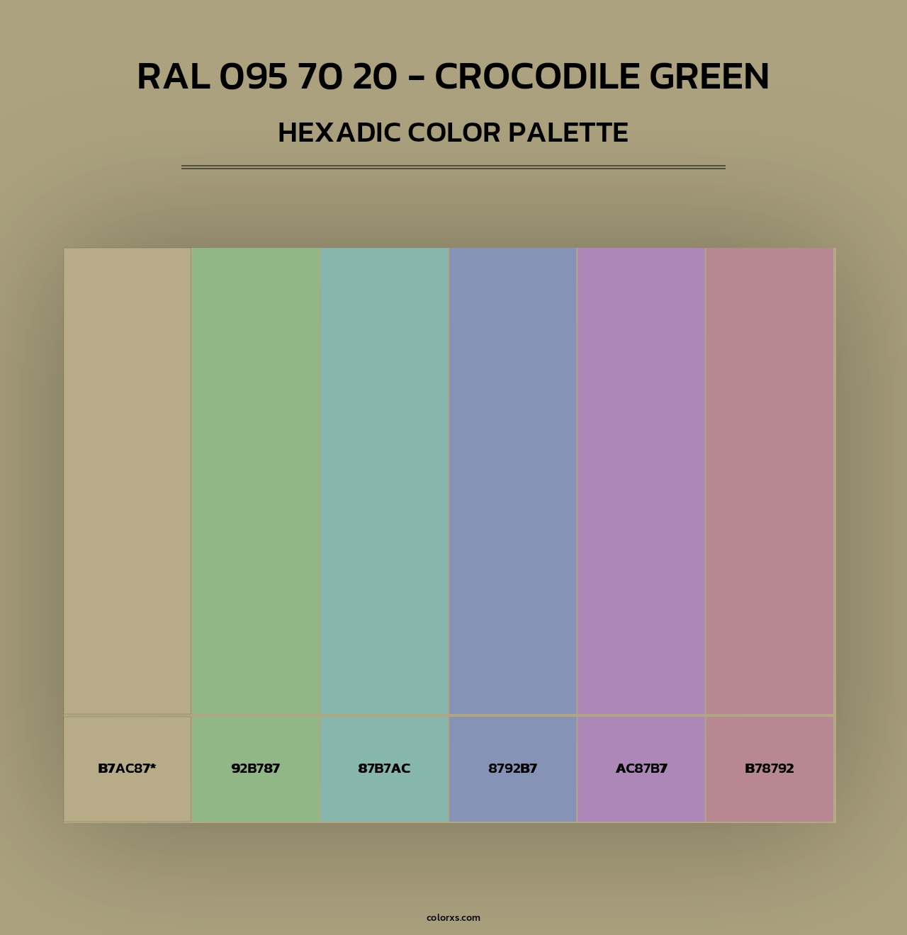 RAL 095 70 20 - Crocodile Green - Hexadic Color Palette