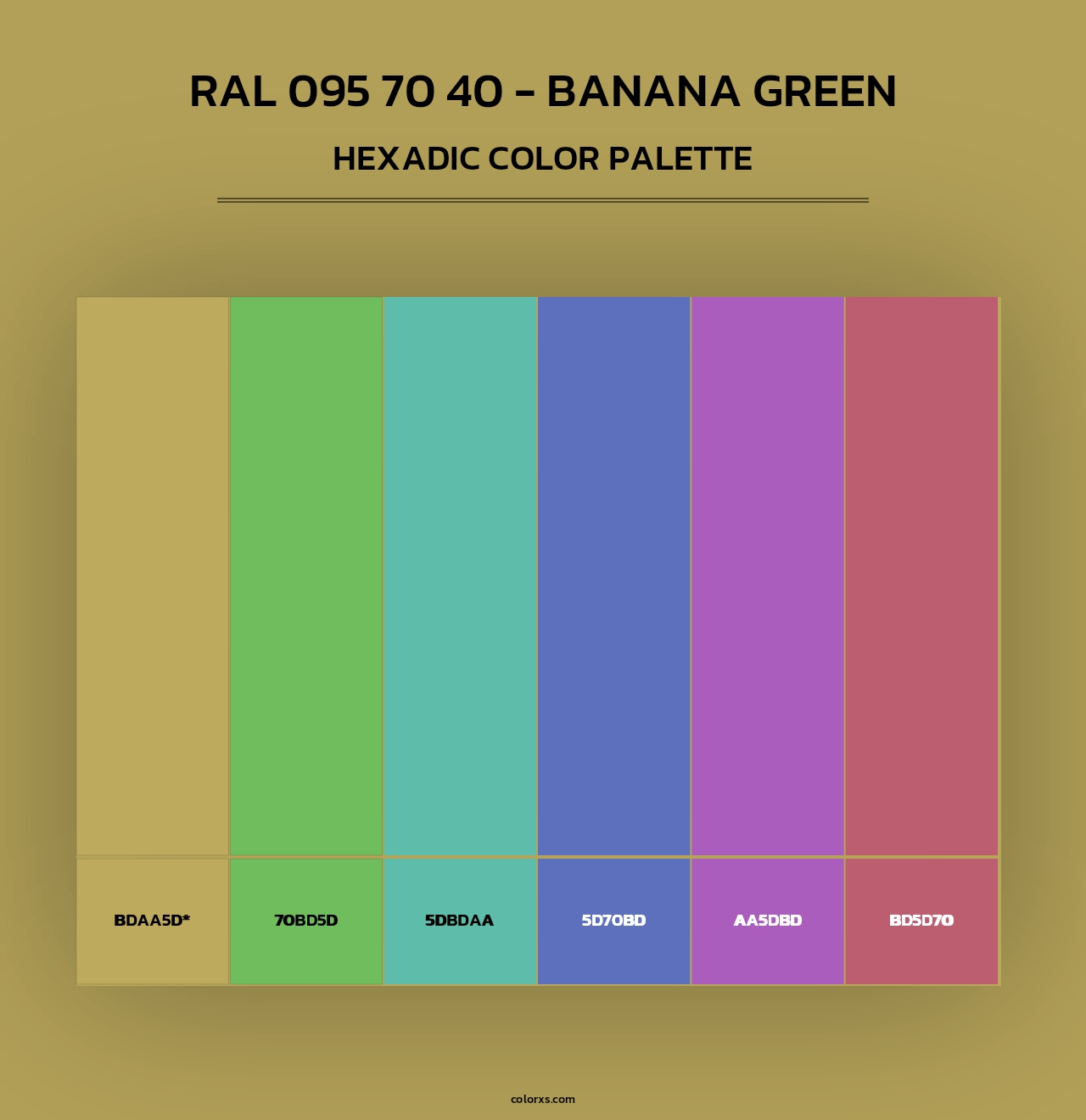 RAL 095 70 40 - Banana Green - Hexadic Color Palette