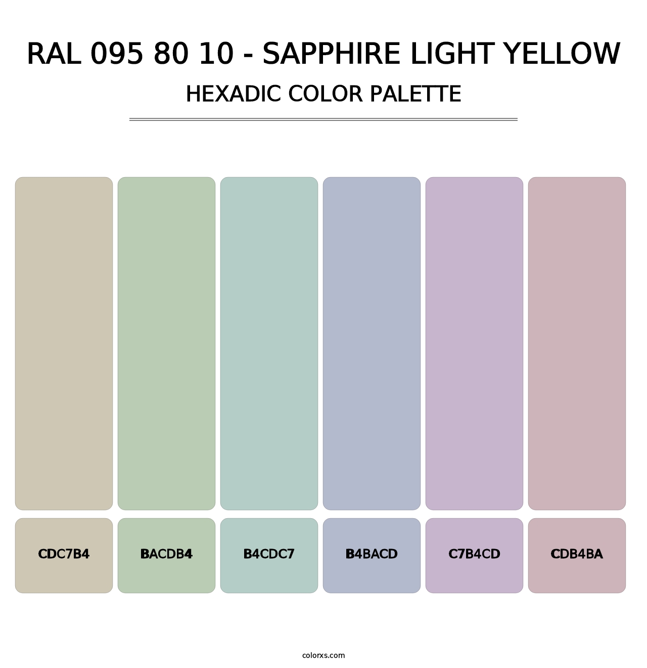 RAL 095 80 10 - Sapphire Light Yellow - Hexadic Color Palette