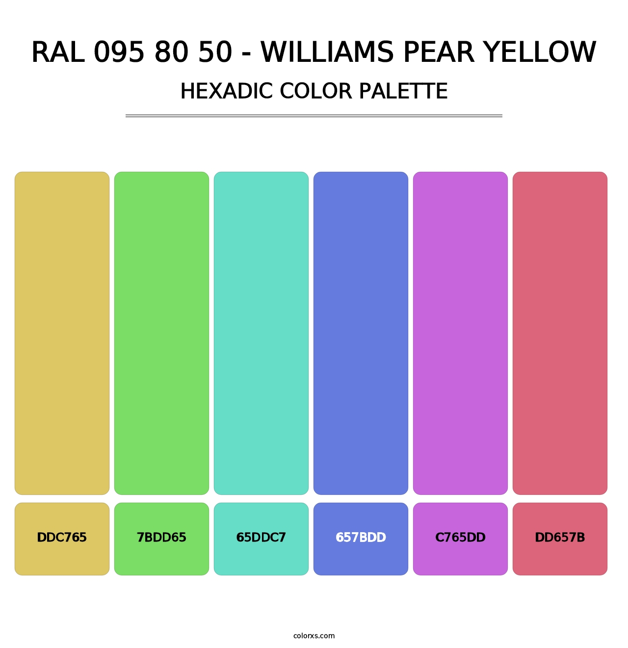 RAL 095 80 50 - Williams Pear Yellow - Hexadic Color Palette