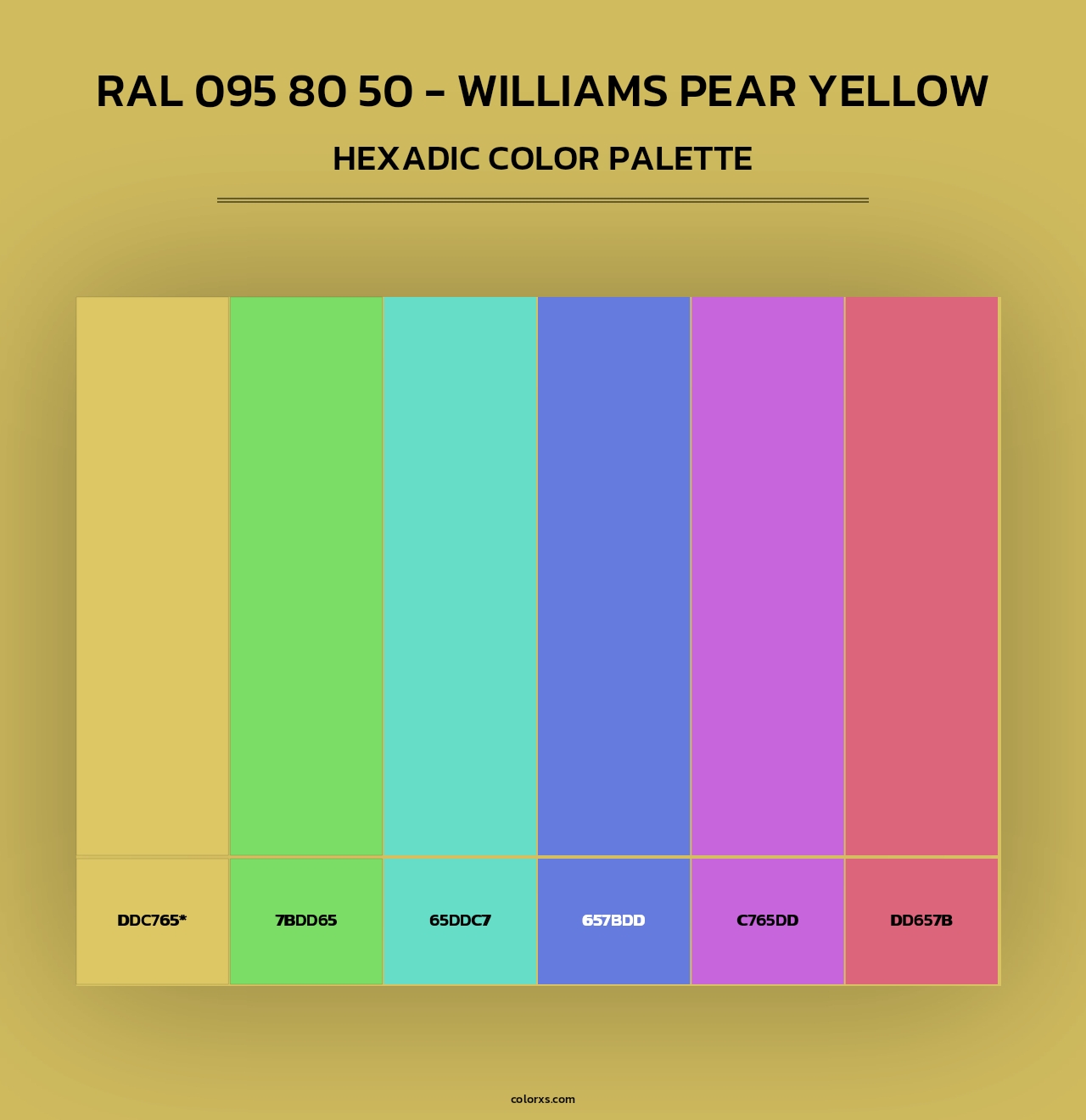 RAL 095 80 50 - Williams Pear Yellow - Hexadic Color Palette