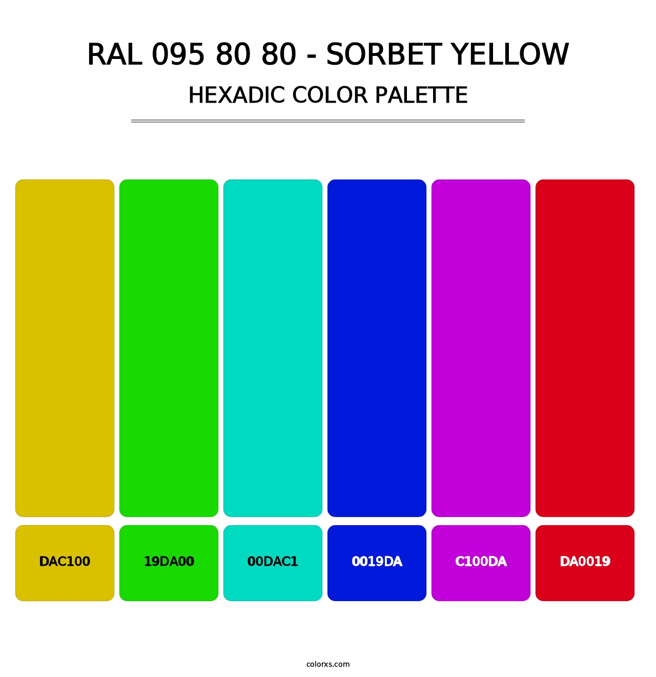 RAL 095 80 80 - Sorbet Yellow - Hexadic Color Palette