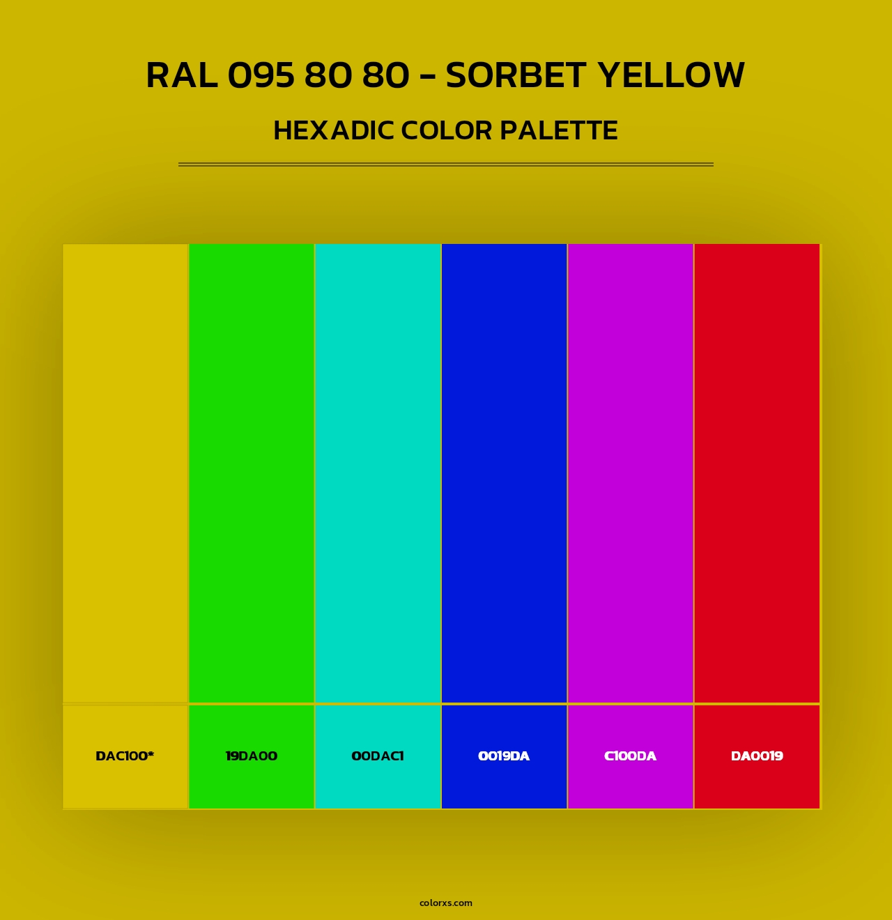 RAL 095 80 80 - Sorbet Yellow - Hexadic Color Palette