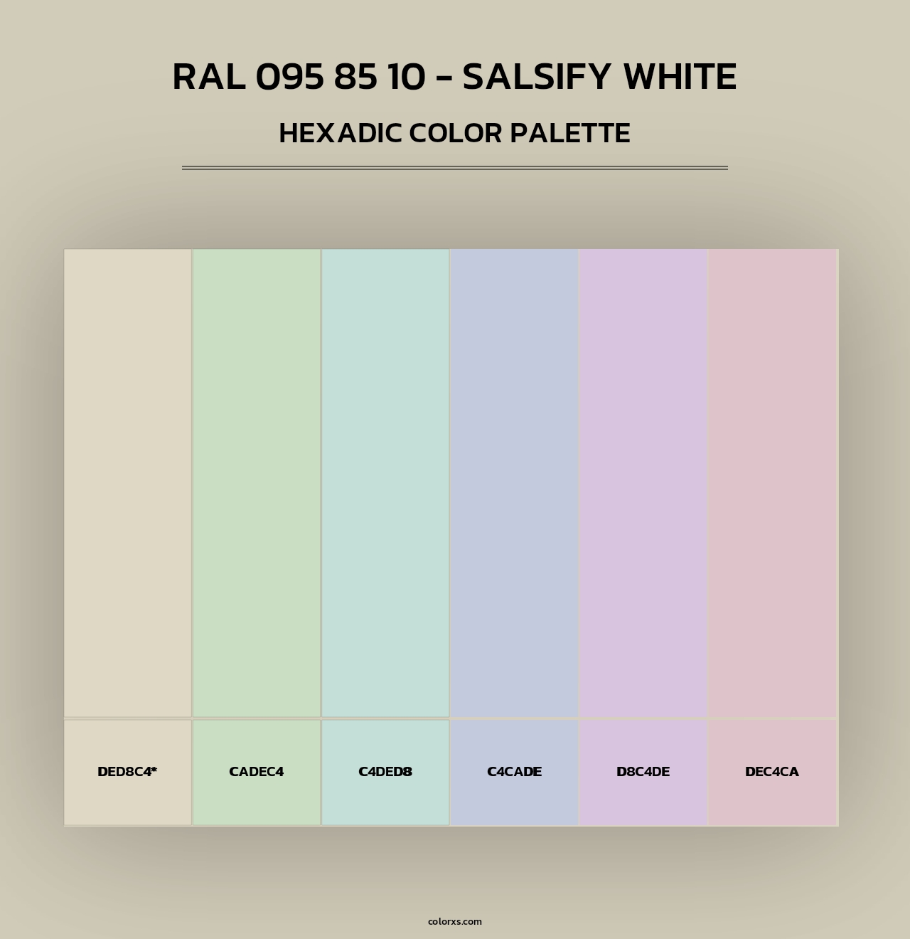 RAL 095 85 10 - Salsify White - Hexadic Color Palette