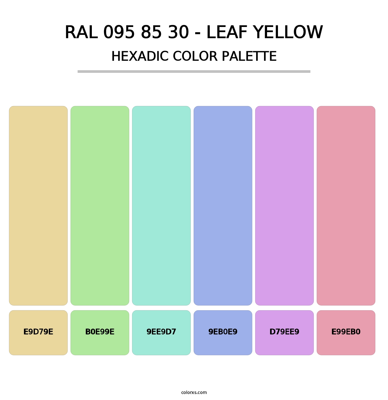 RAL 095 85 30 - Leaf Yellow - Hexadic Color Palette