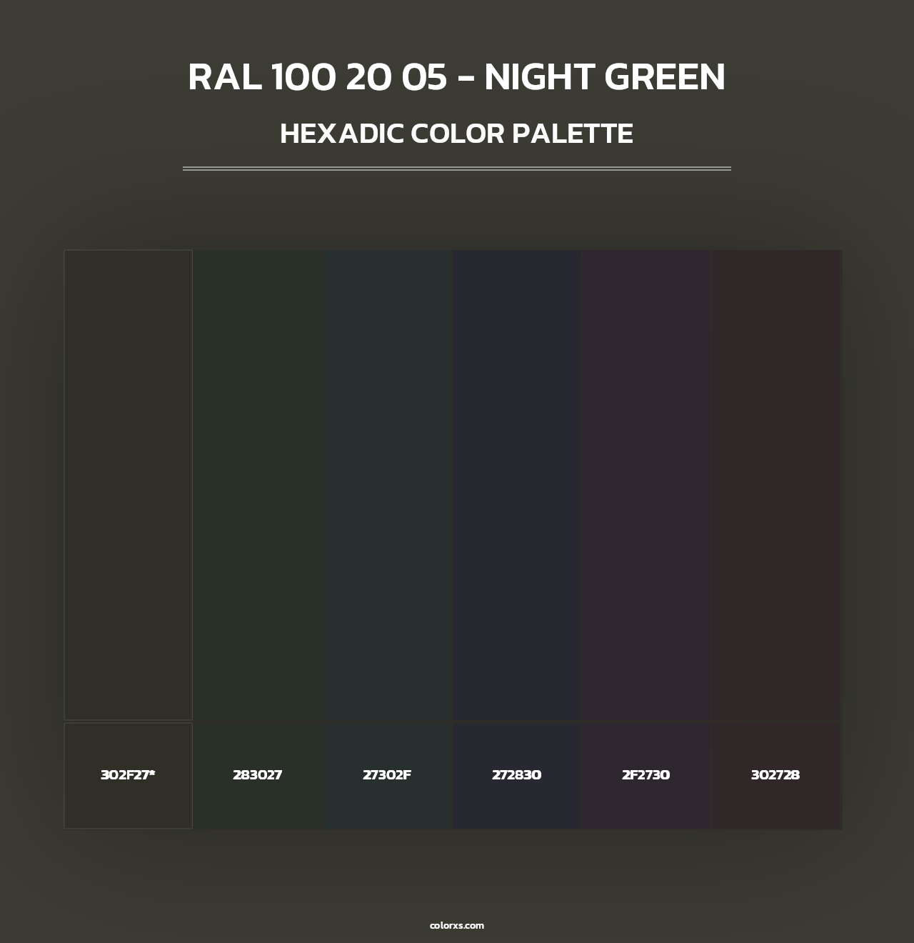 RAL 100 20 05 - Night Green - Hexadic Color Palette