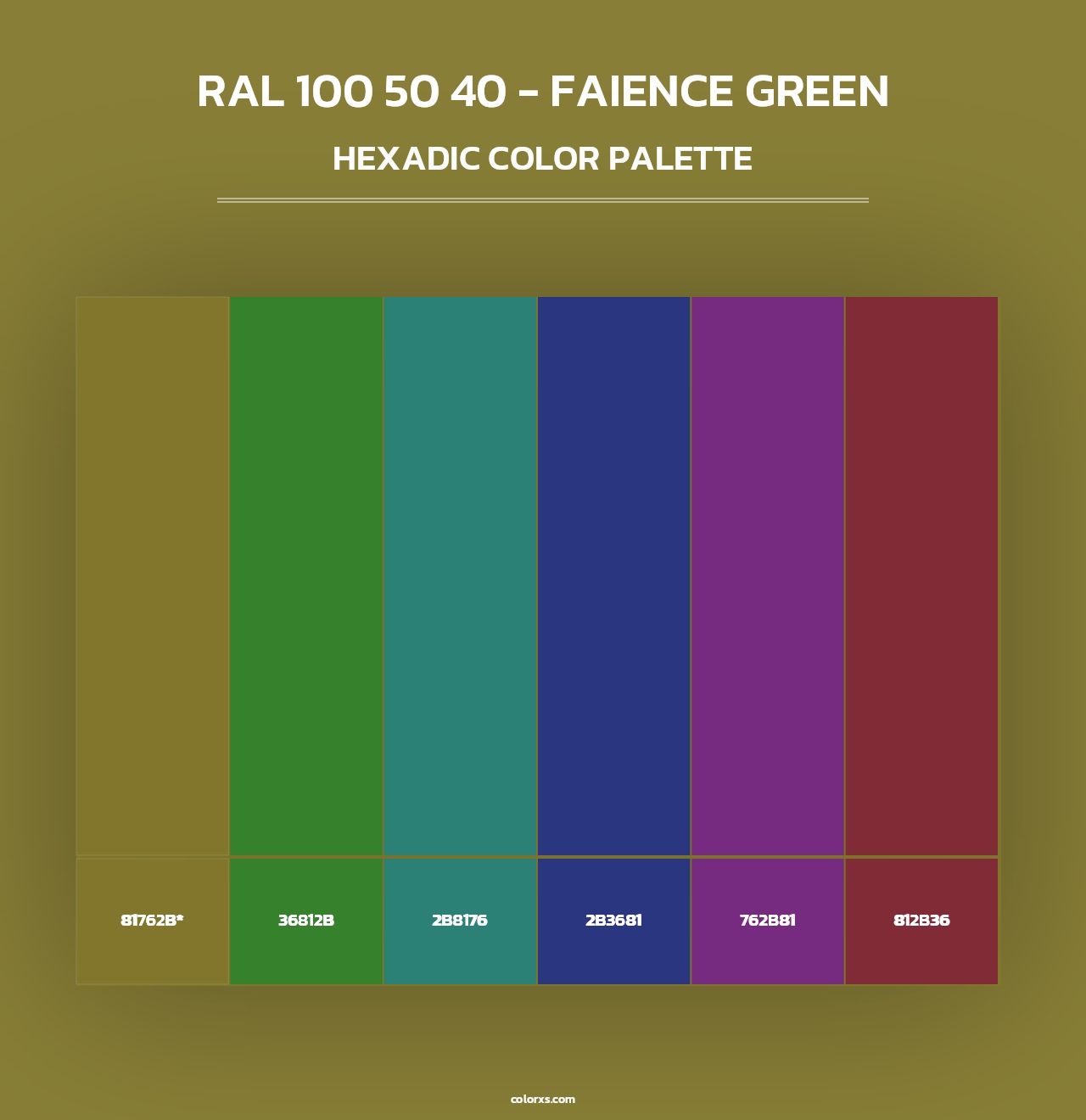 RAL 100 50 40 - Faience Green - Hexadic Color Palette