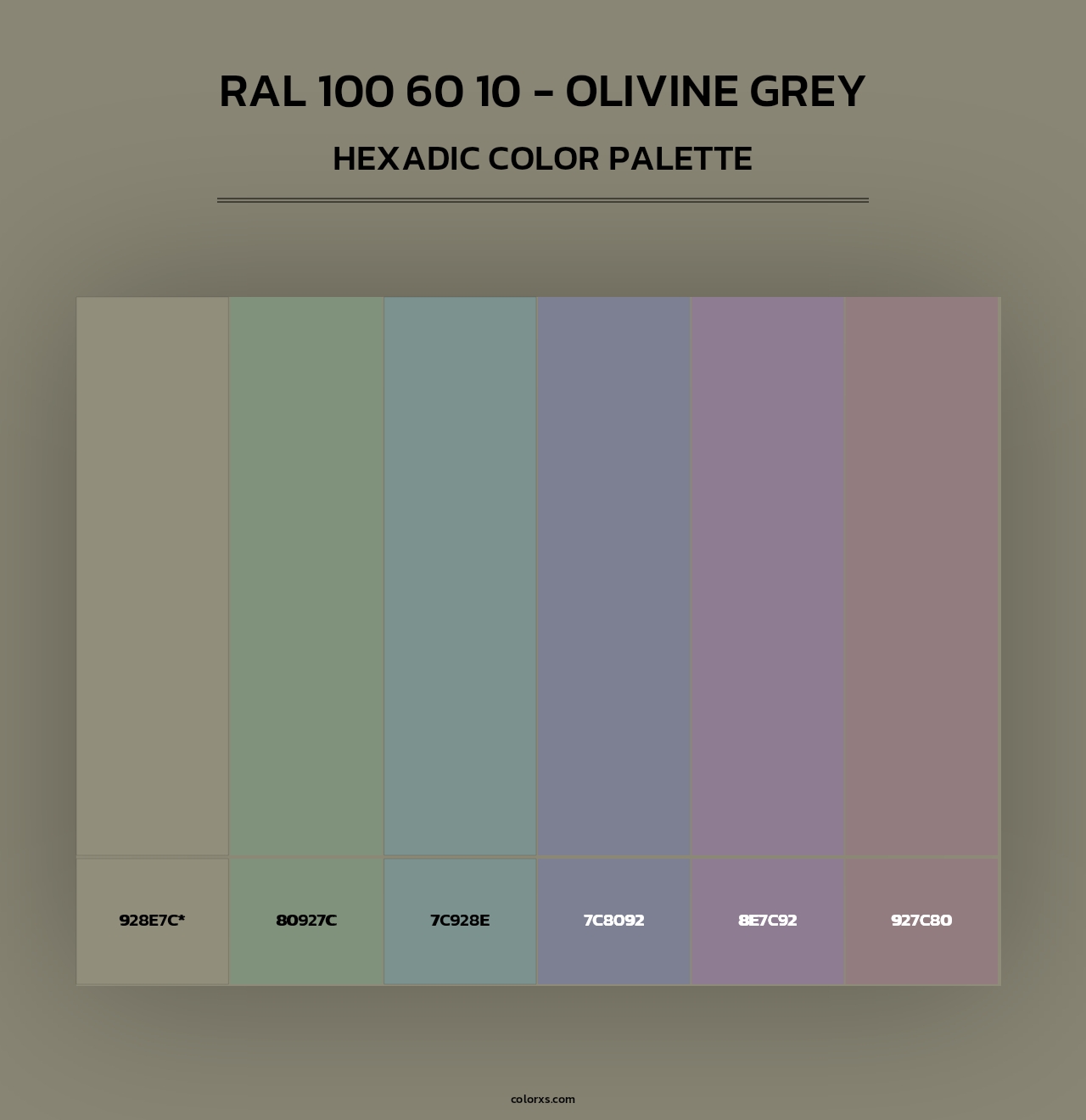 RAL 100 60 10 - Olivine Grey - Hexadic Color Palette
