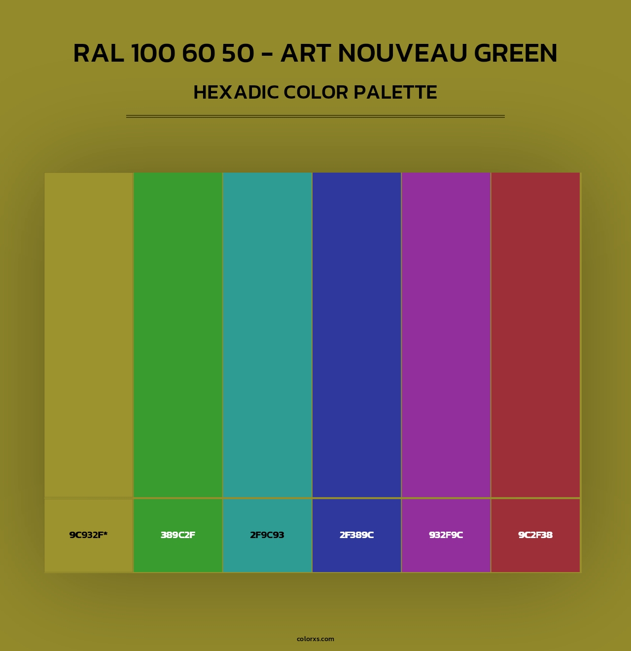 RAL 100 60 50 - Art Nouveau Green - Hexadic Color Palette