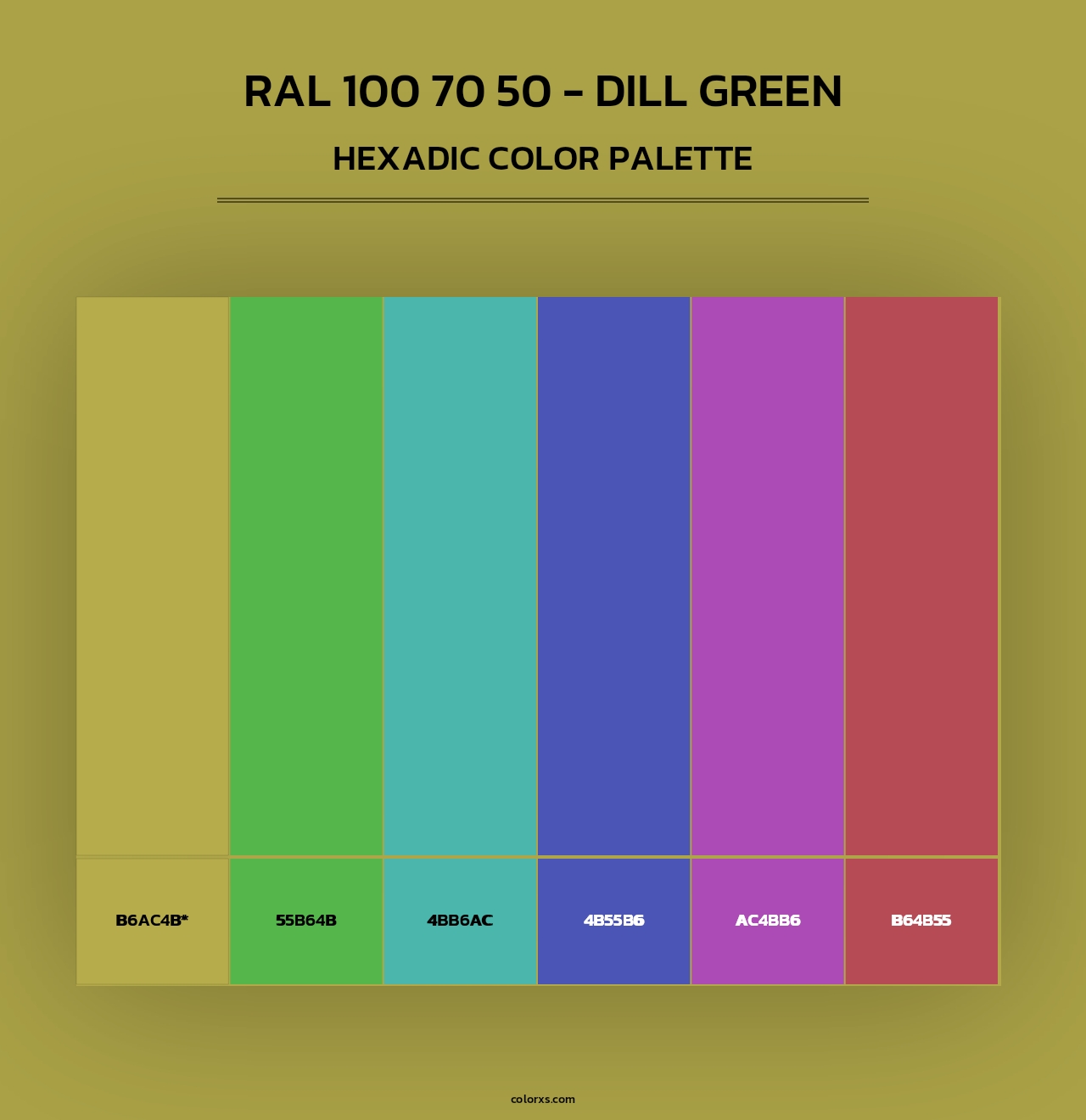 RAL 100 70 50 - Dill Green - Hexadic Color Palette