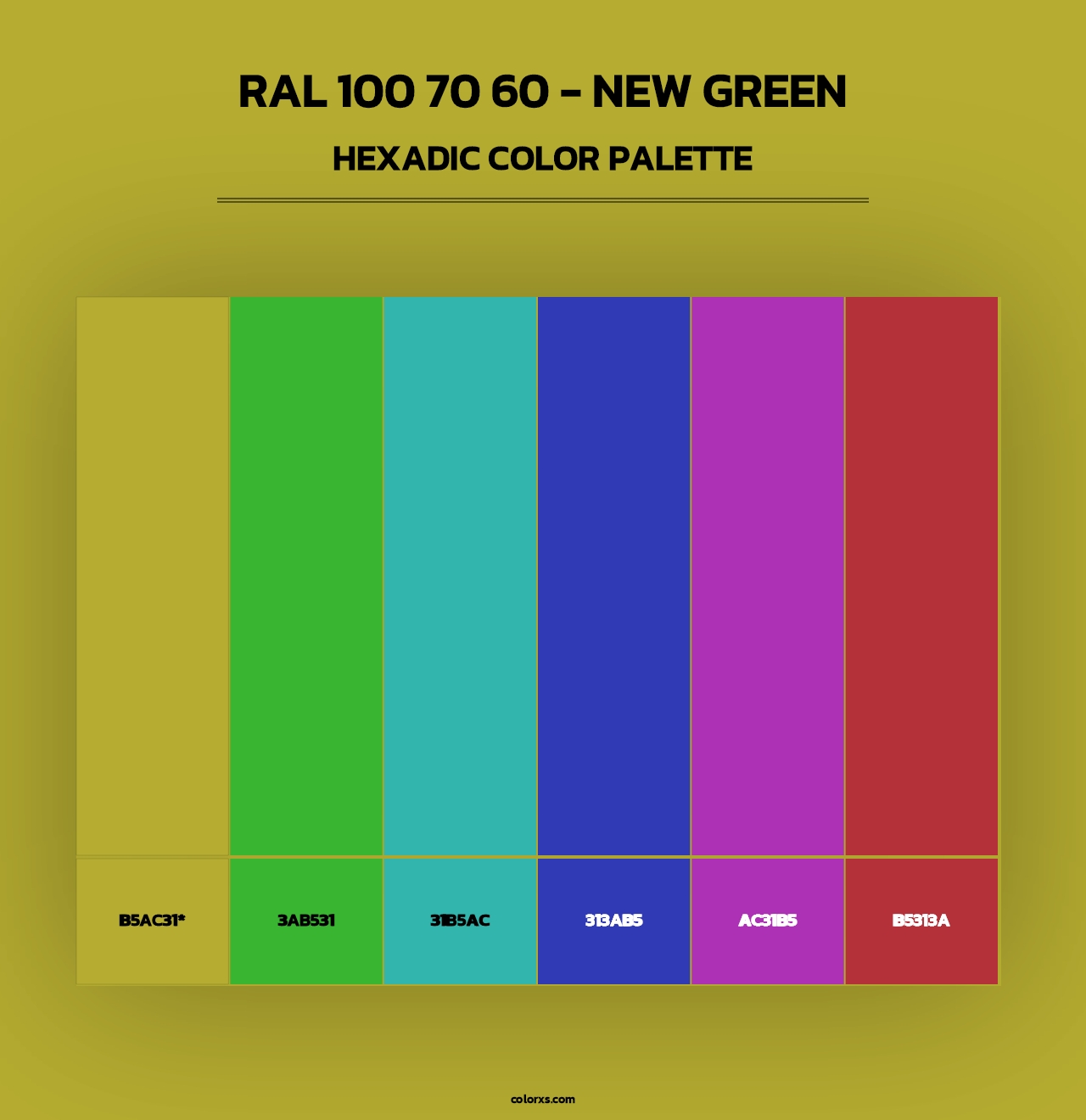 RAL 100 70 60 - New Green - Hexadic Color Palette