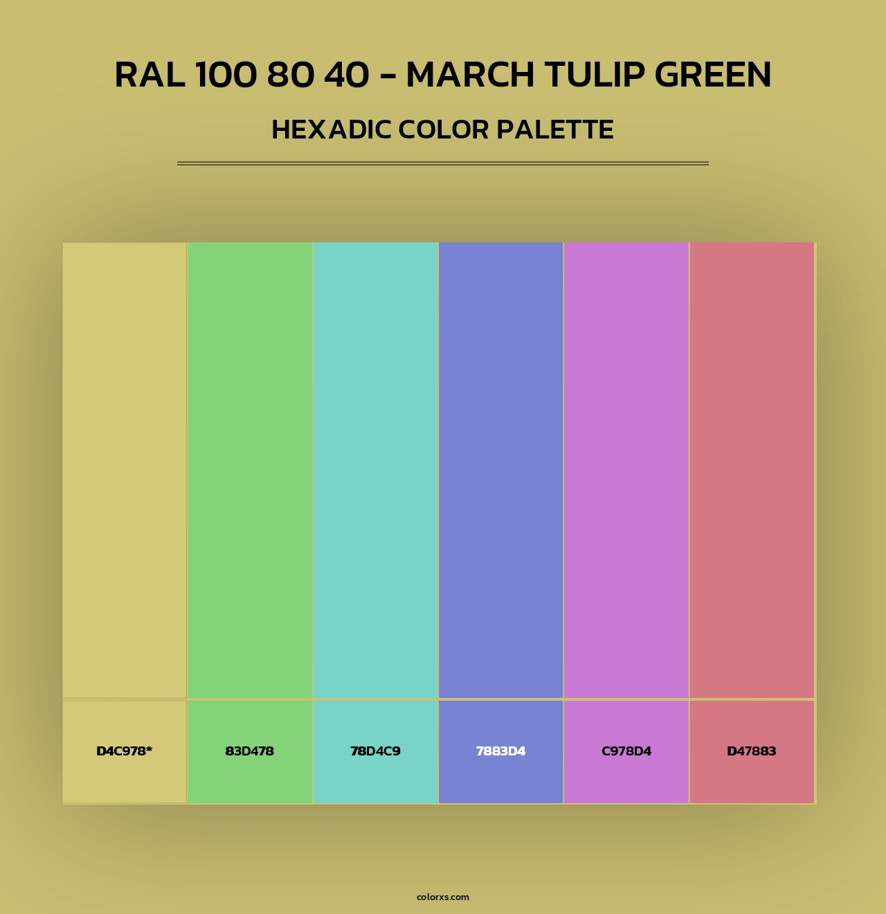 RAL 100 80 40 - March Tulip Green - Hexadic Color Palette