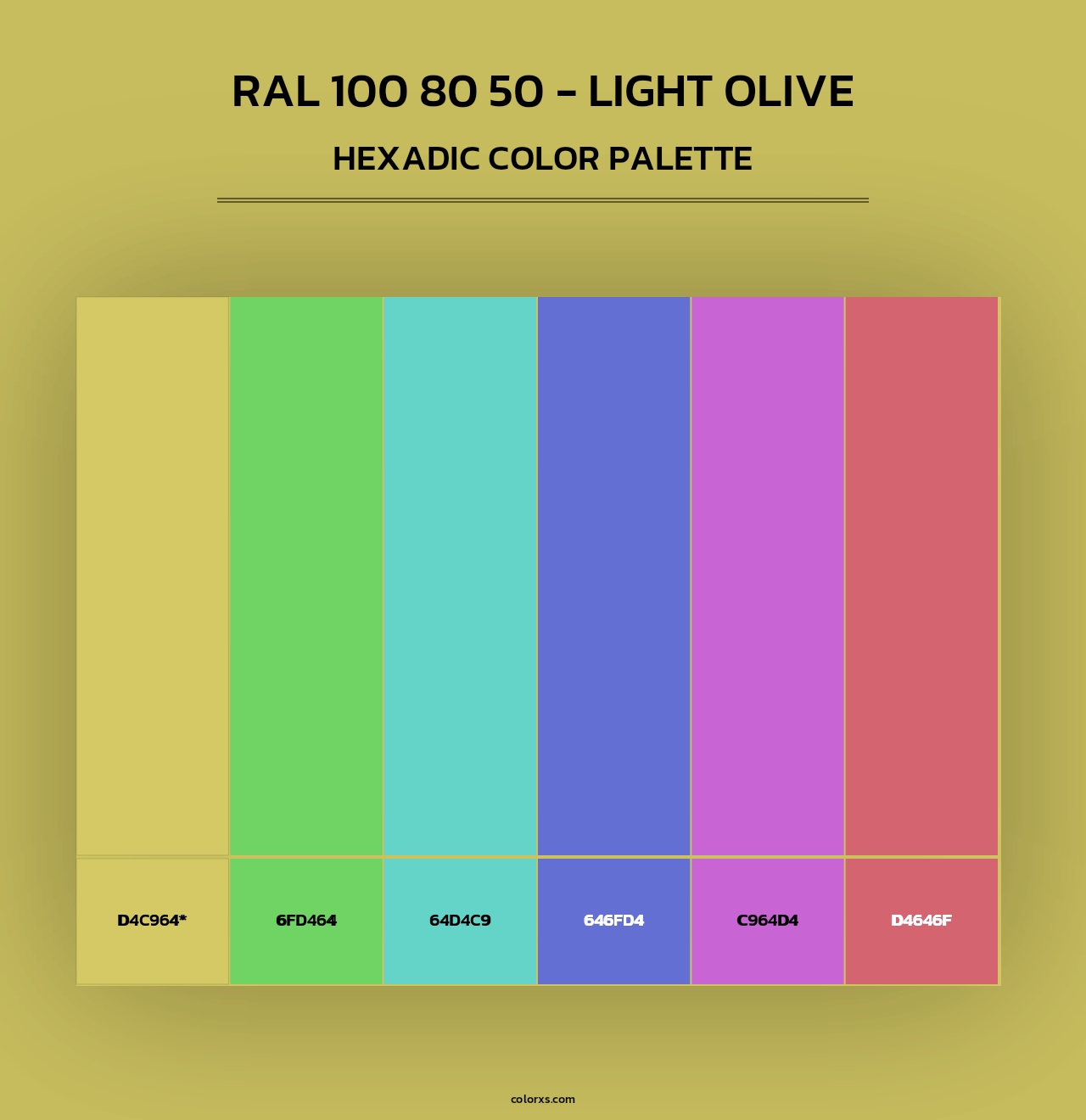 RAL 100 80 50 - Light Olive - Hexadic Color Palette