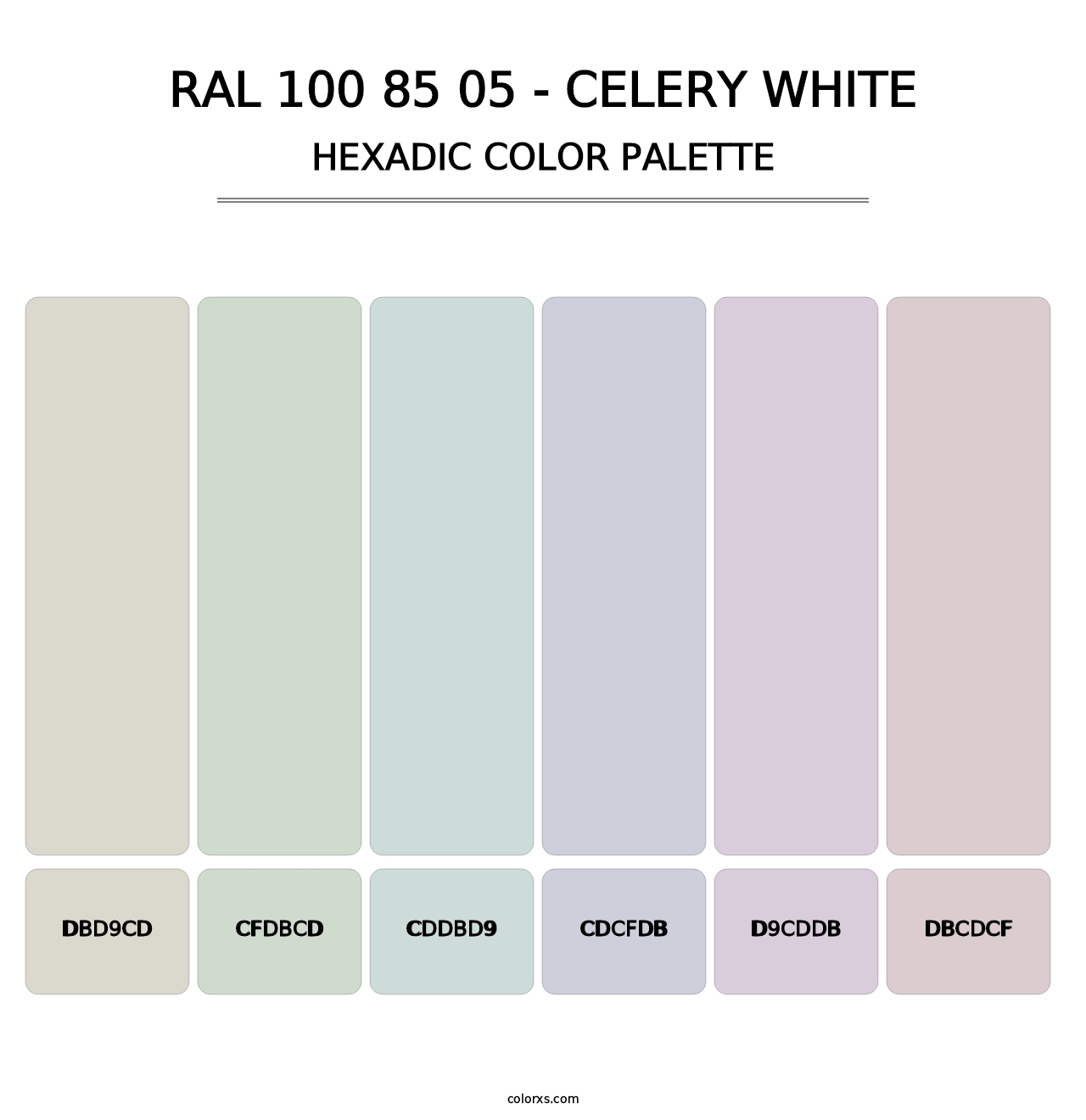 RAL 100 85 05 - Celery White - Hexadic Color Palette