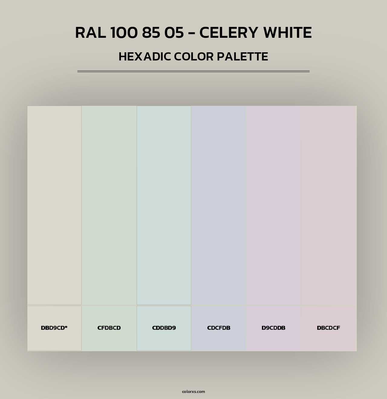 RAL 100 85 05 - Celery White - Hexadic Color Palette