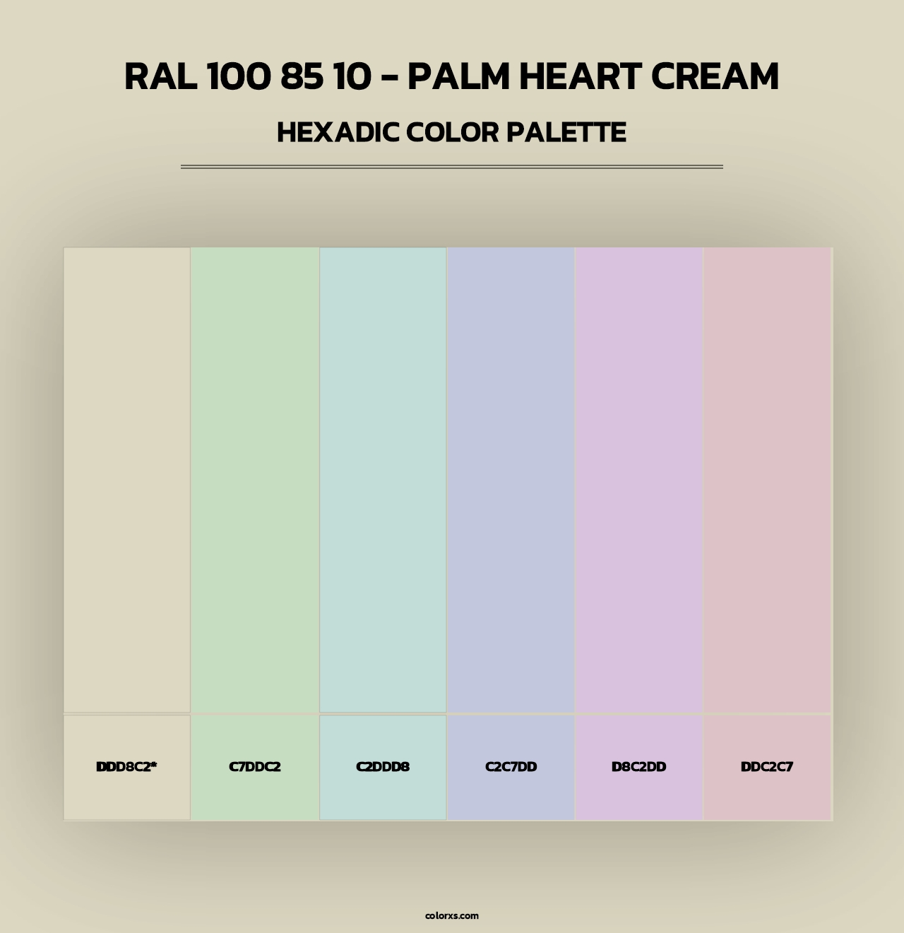 RAL 100 85 10 - Palm Heart Cream - Hexadic Color Palette